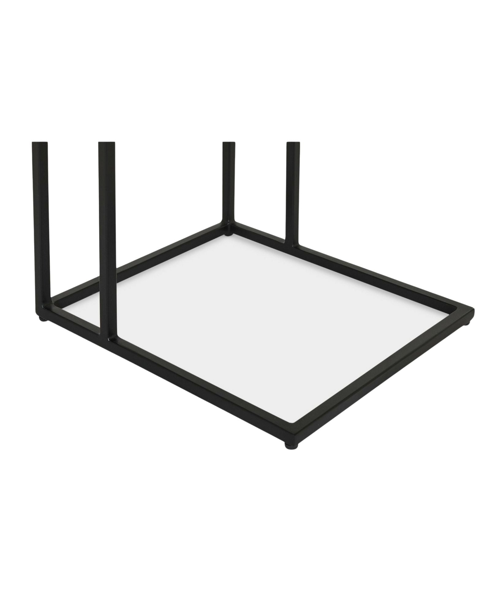 Nirvana C-Shape Side Table - Black & White Bone Inlay - Tabeer Homes.
