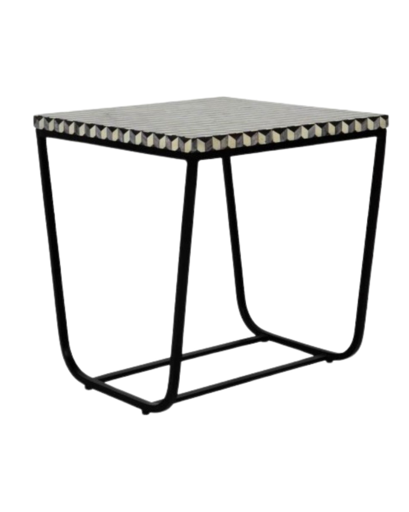 Nirvana Side Table - Black & White Bone Inlay - Tabeer Homes