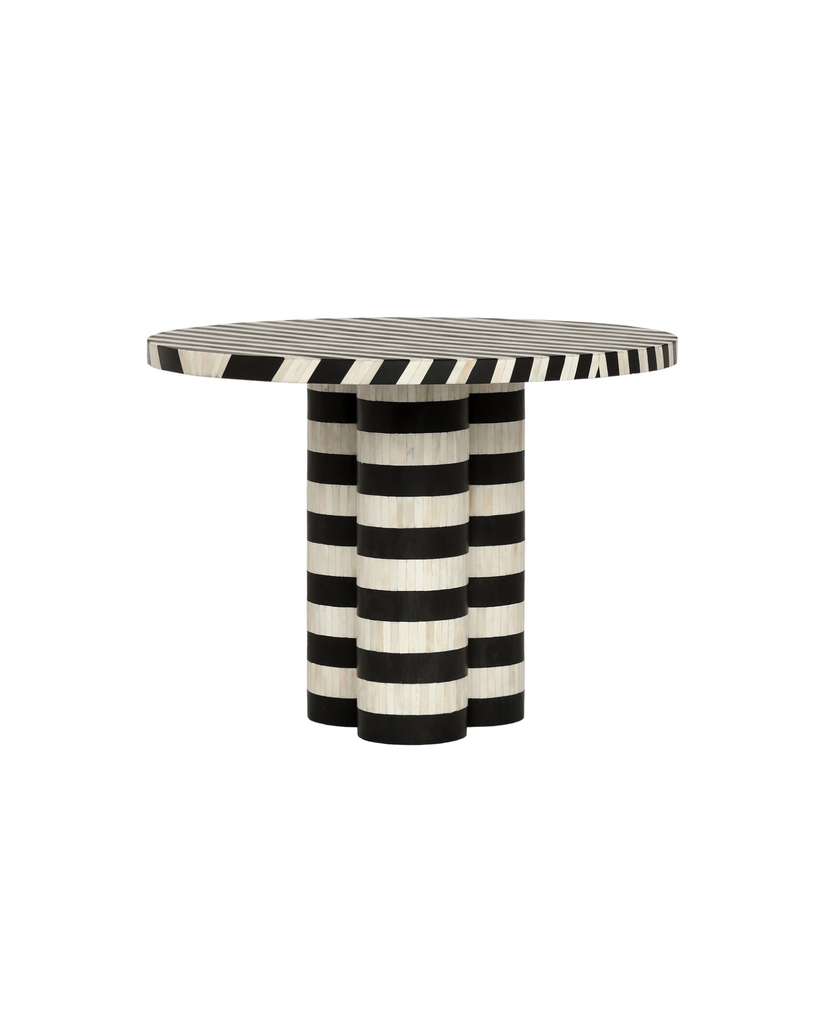 Orea Dining Table in Black and White Bone Inlay by Tabeer Homes