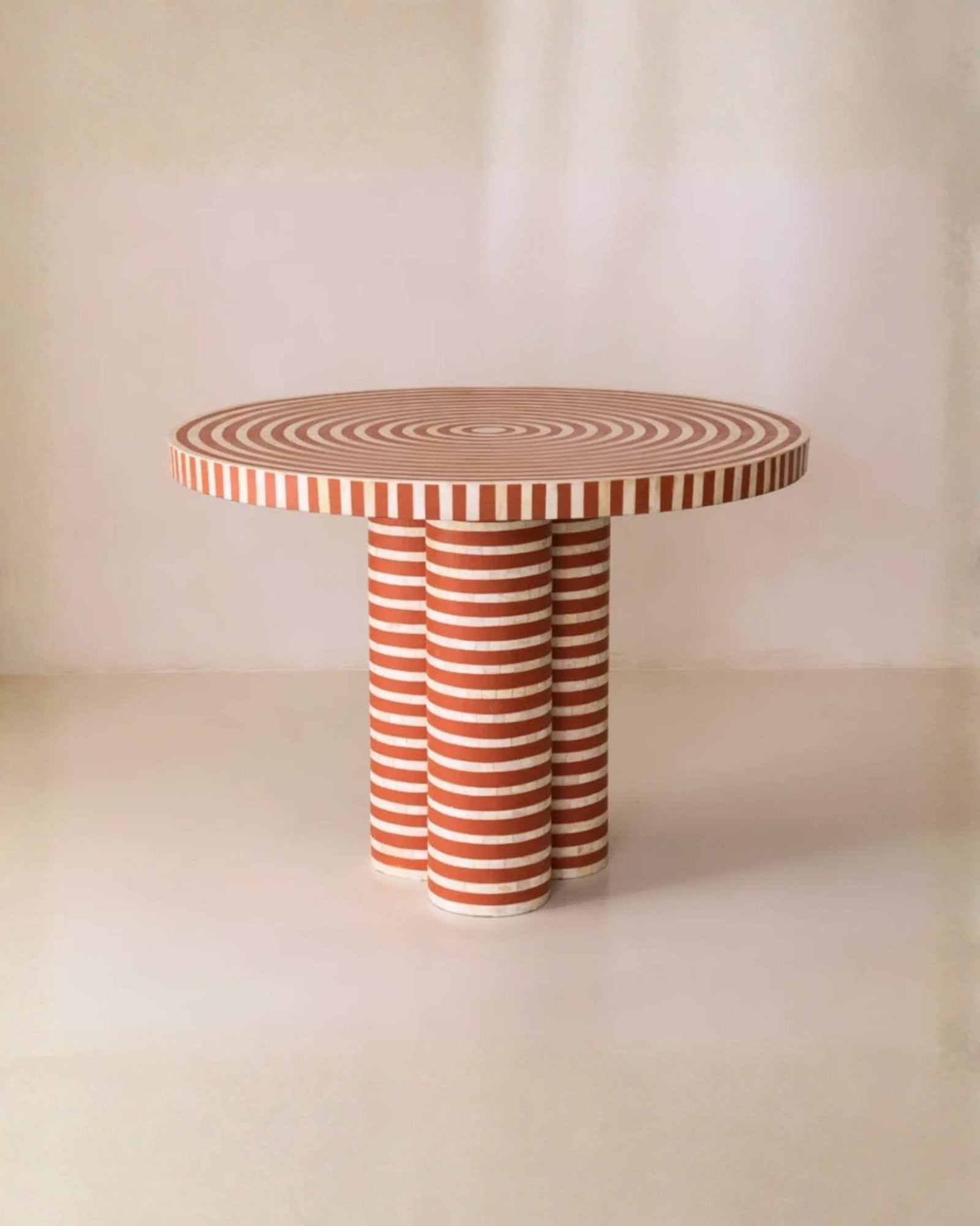 Orea Orange Dining Table - Bone Inlay by Tabeer Homes