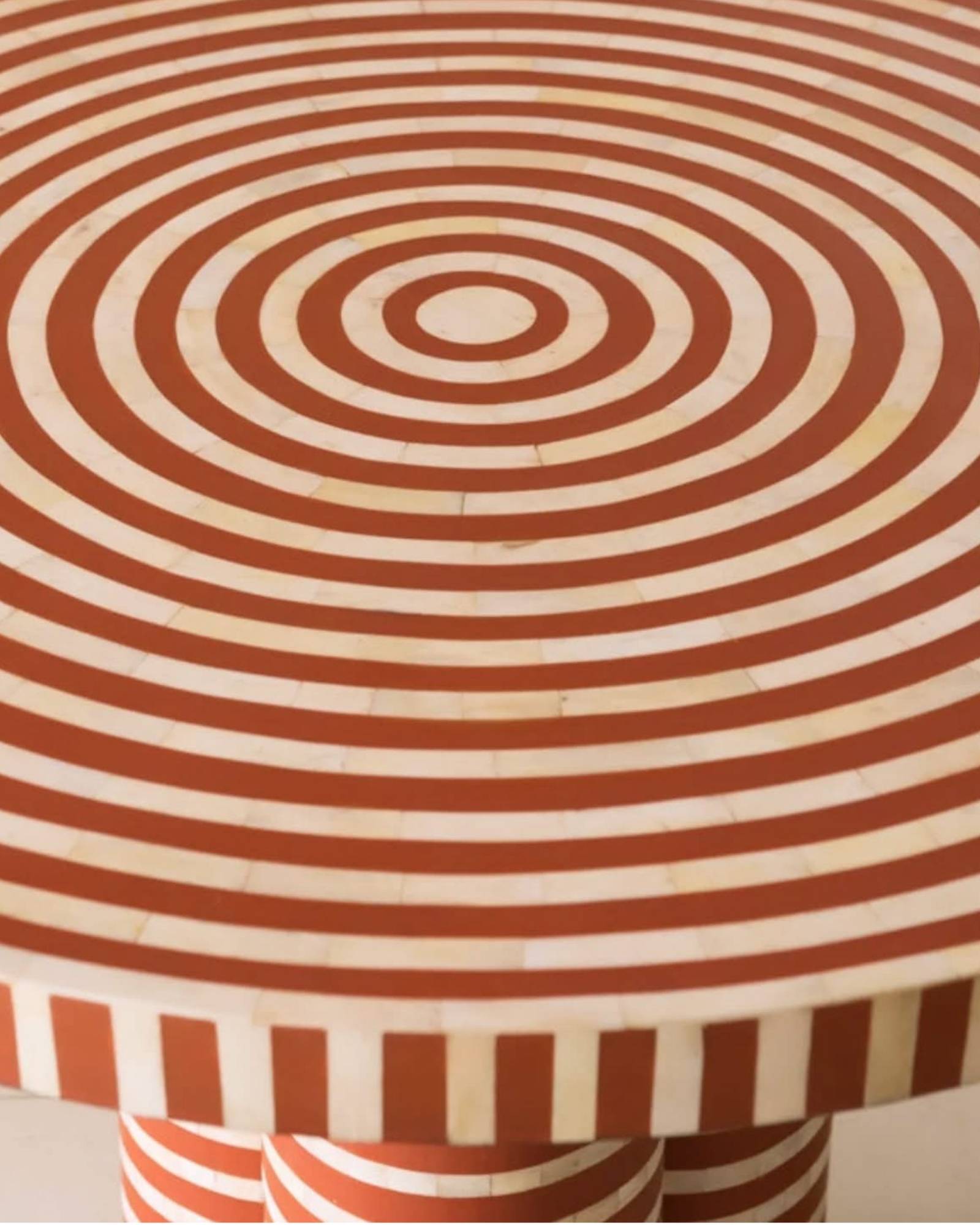 Orea Orange Dining Table - Bone Inlay by Tabeer Homes