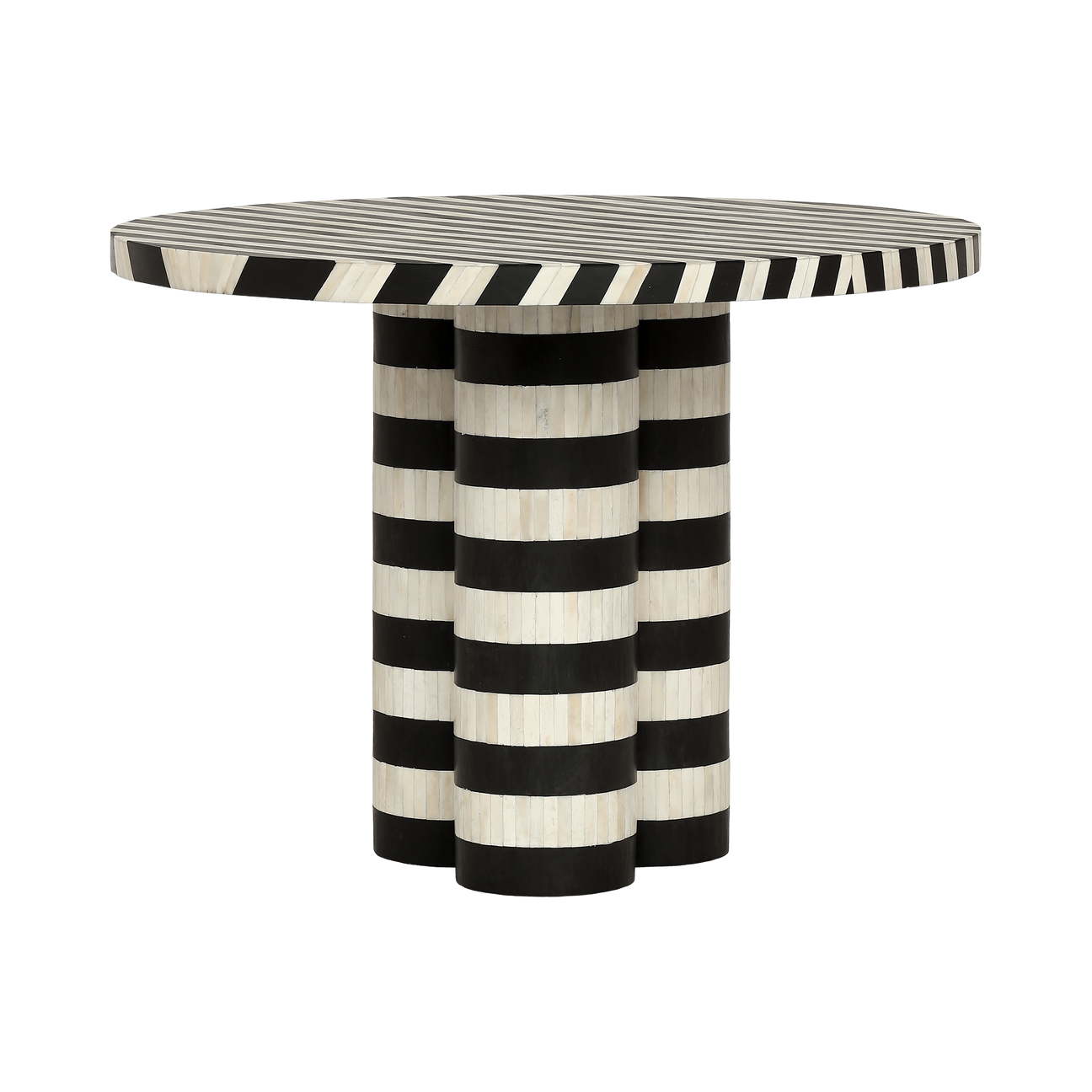 Orea Dining Table in Black and White Bone Inlay by Tabeer Homes