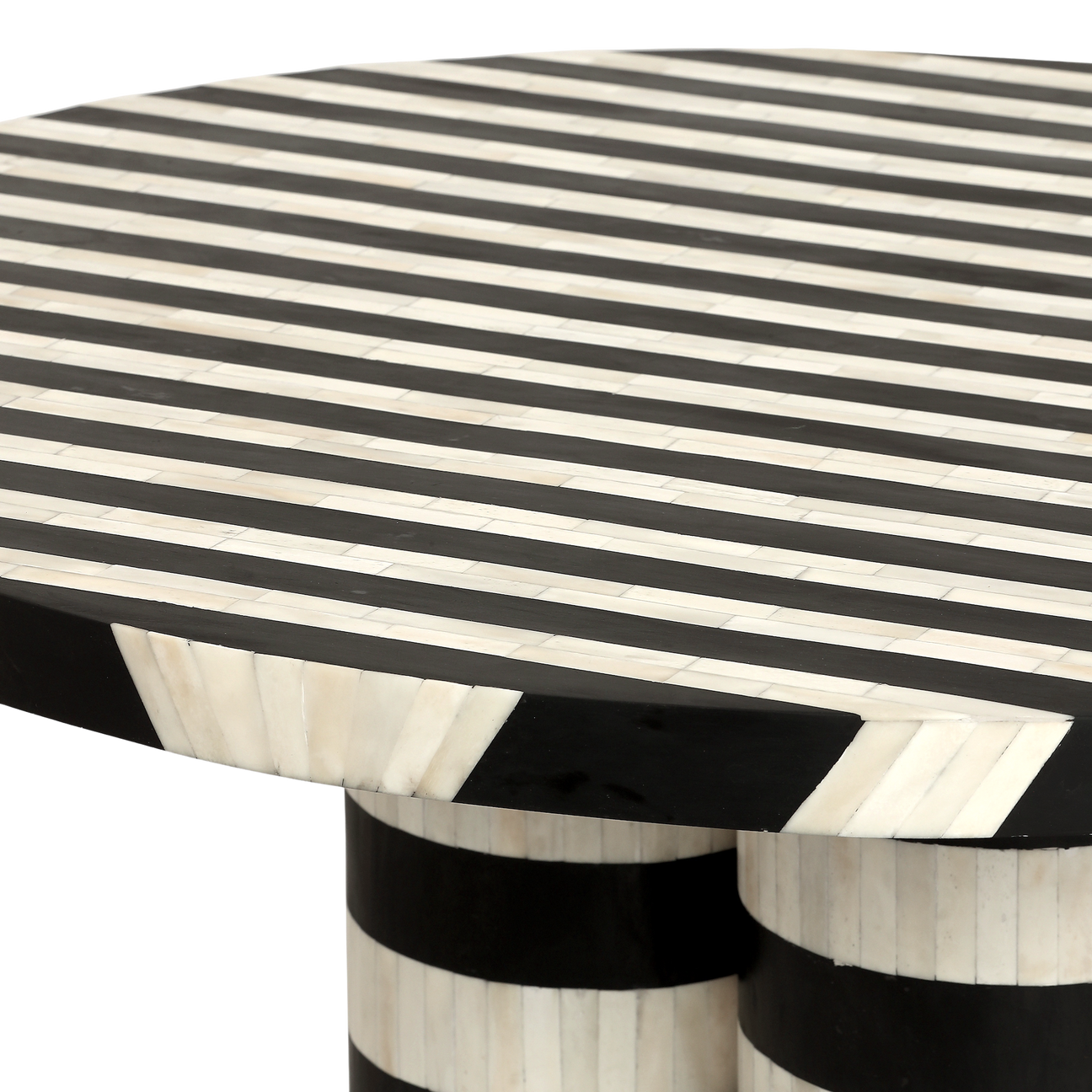 Orea Dining Table in Black and White Bone Inlay by Tabeer Homes