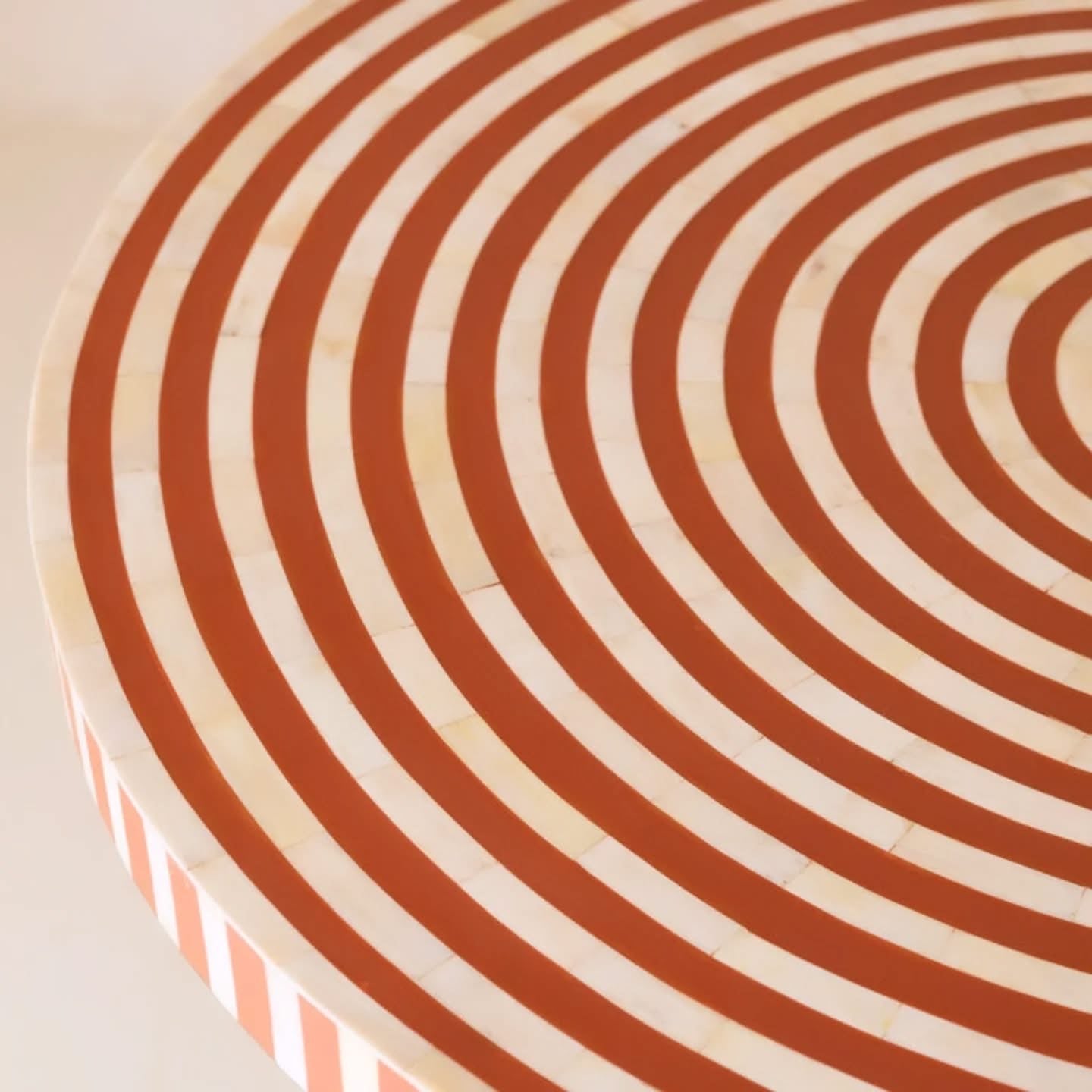 Orea Orange Dining Table - Bone Inlay by Tabeer Homes