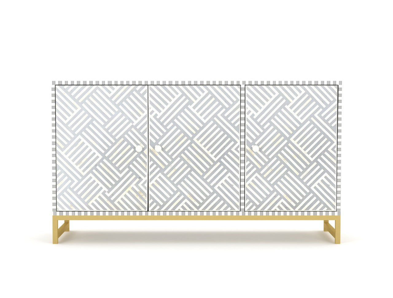 Ameerah Cabinet - Grey & White Bone Inlay - Tabeer Homes