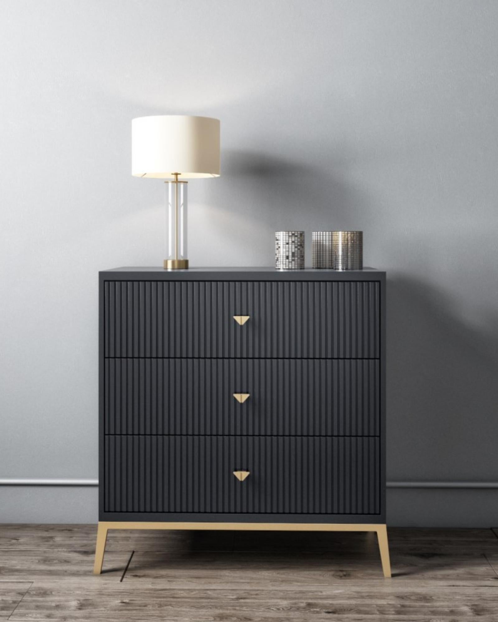 Piccolo Small Chest of Drawers - Black Wood - Tabeer Homes