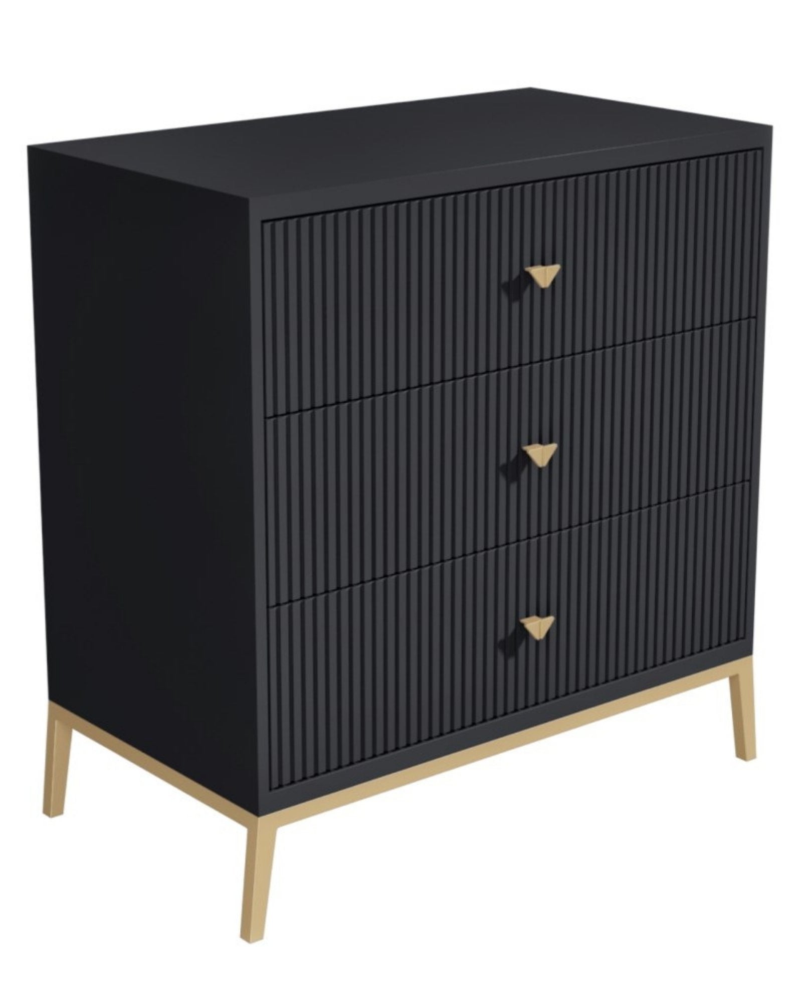 Piccolo Small Chest of Drawers - Black Wood - Tabeer Homes