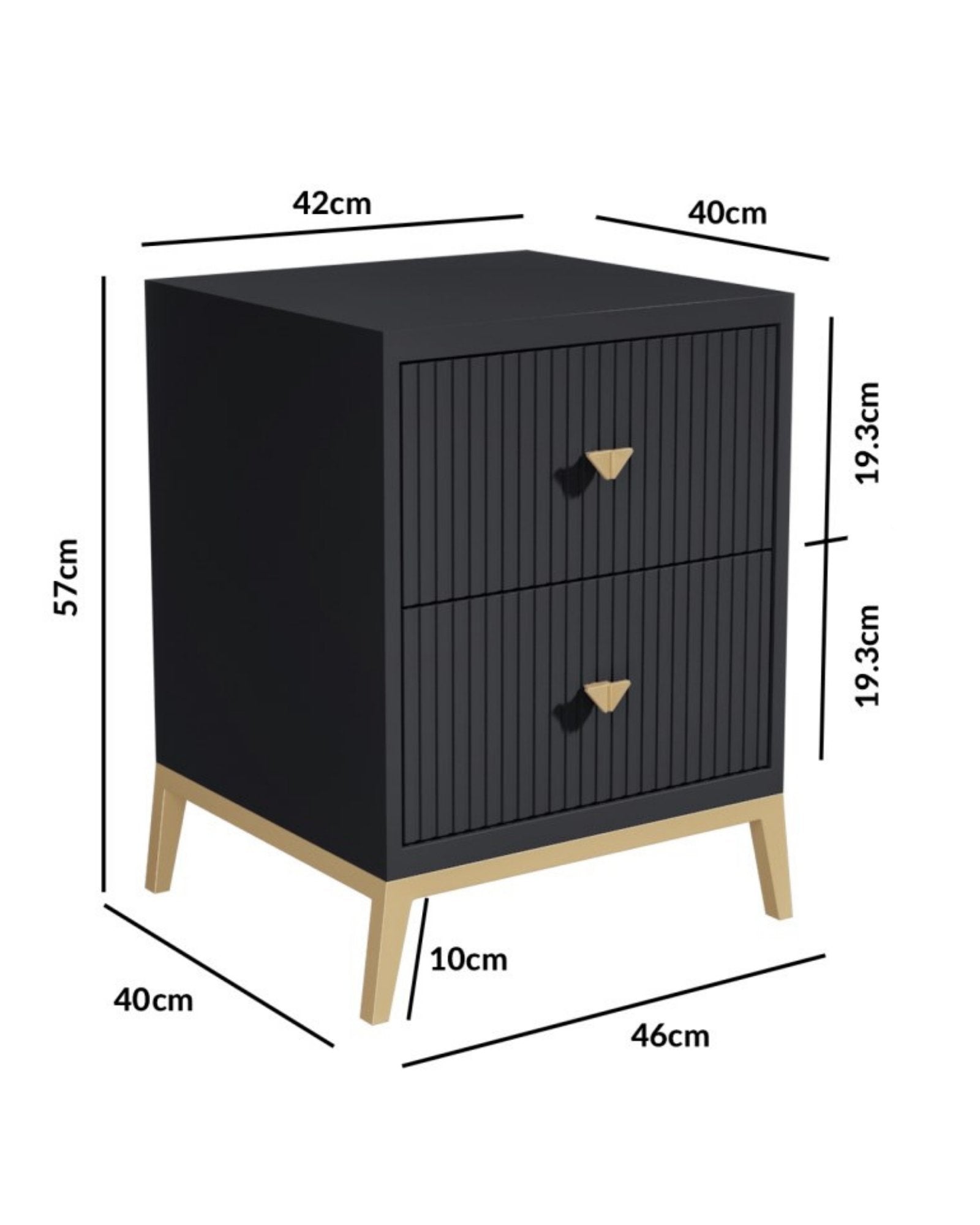 Piccolo Side Drawer - Black Wood - Tabeer Homes