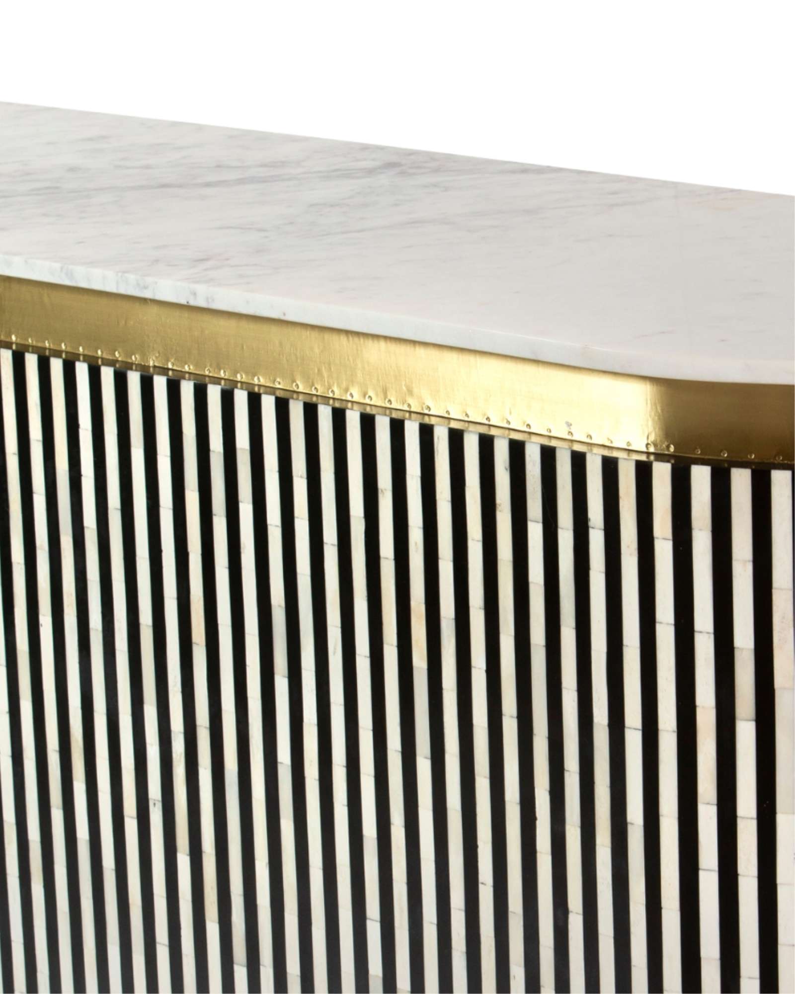 SaphedBarUnit - Black and White Bone Inlay with Marble Top by Tabeer Homes
