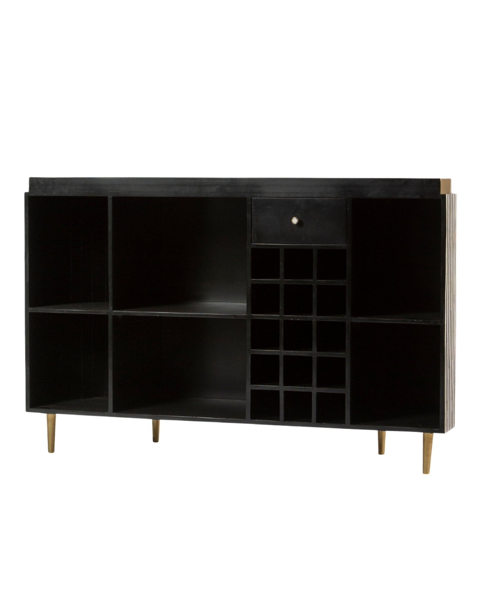 SaphedBarUnit - Black and White Bone Inlay with Marble Top by Tabeer Homes