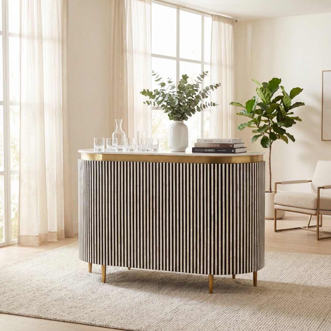 Saphed Bar Counter - Black Bone Inlay