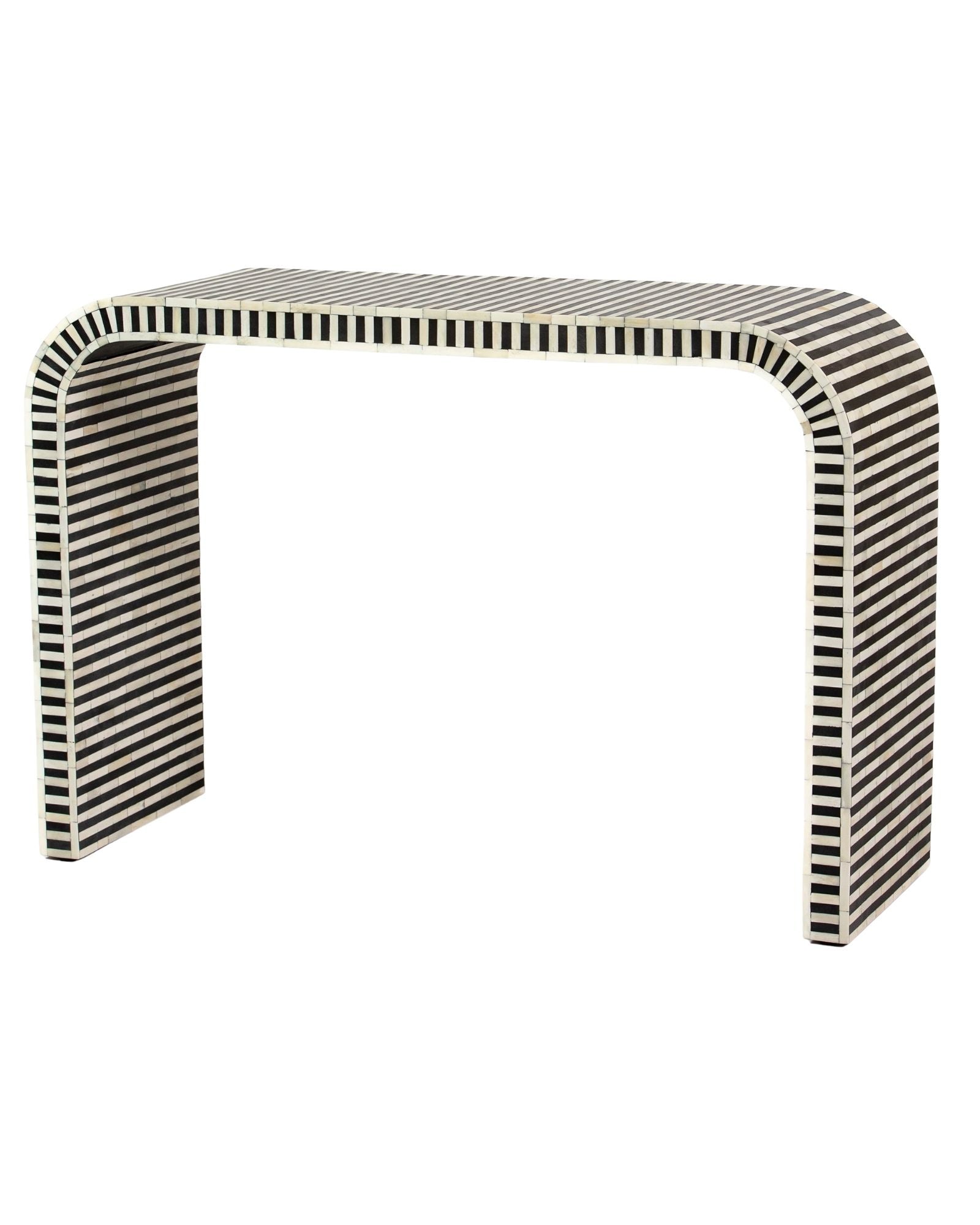 Saphed Console Table - Black & White Bone Inlay