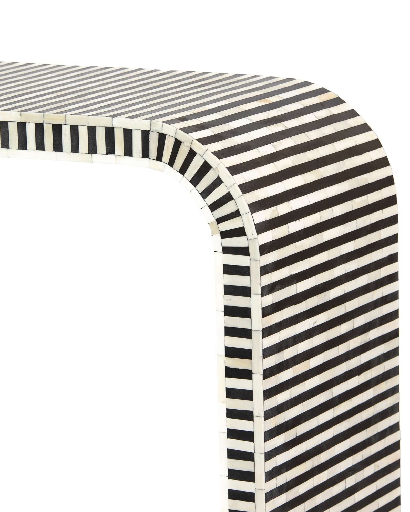 Saphed Console Table - Black & White Bone Inlay