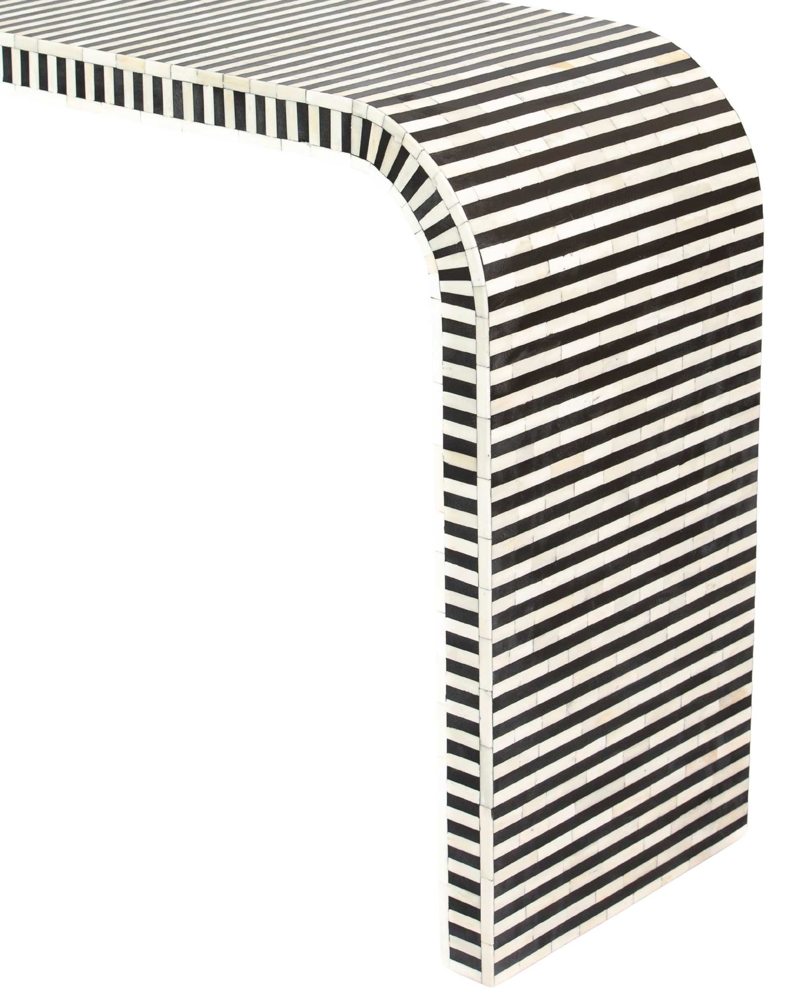 Saphed Console Table - Black & White Bone Inlay