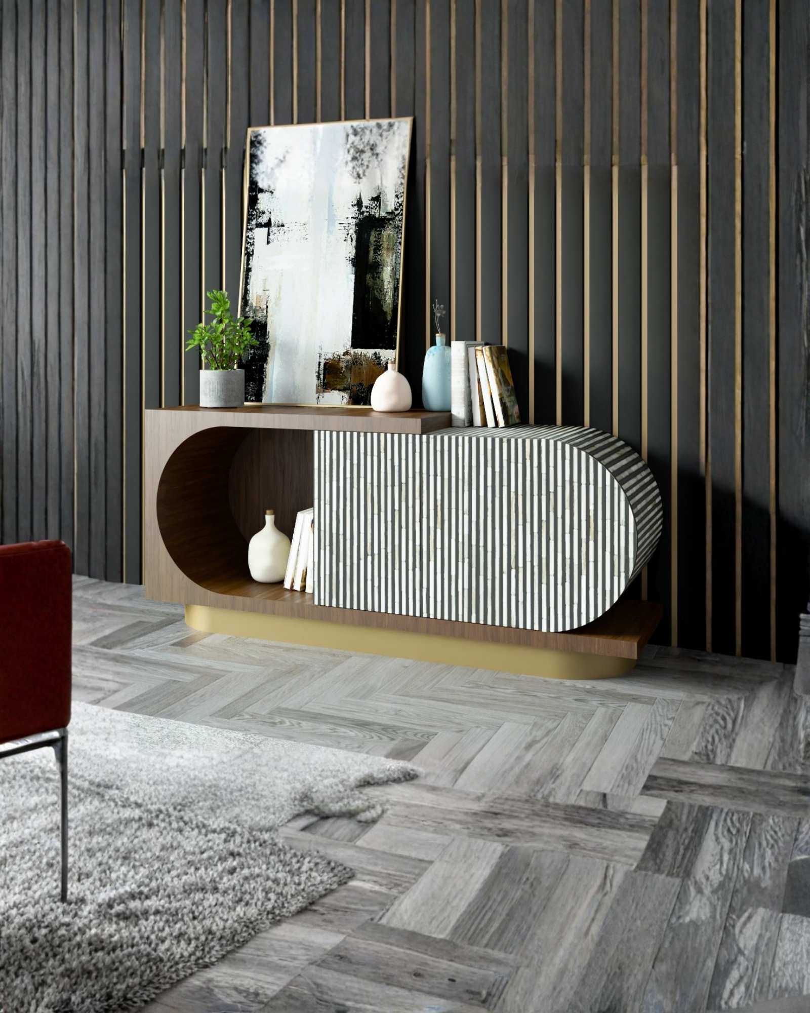Saphed Sideboard - Black Bone Inlay - Tabeer Homes