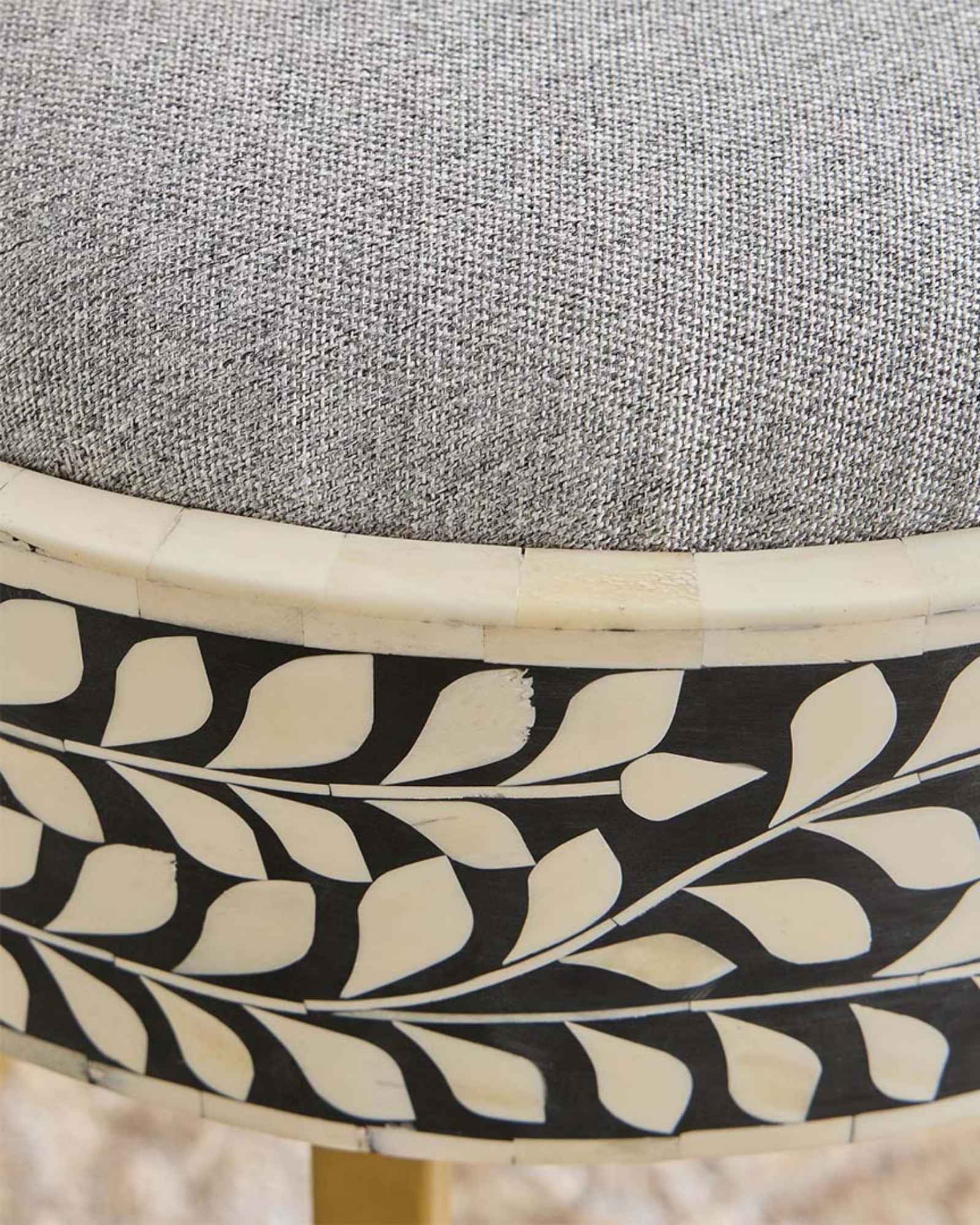 Seema Dresser Console & Stool - Black & White Bone Inlay - Tabeer Homes