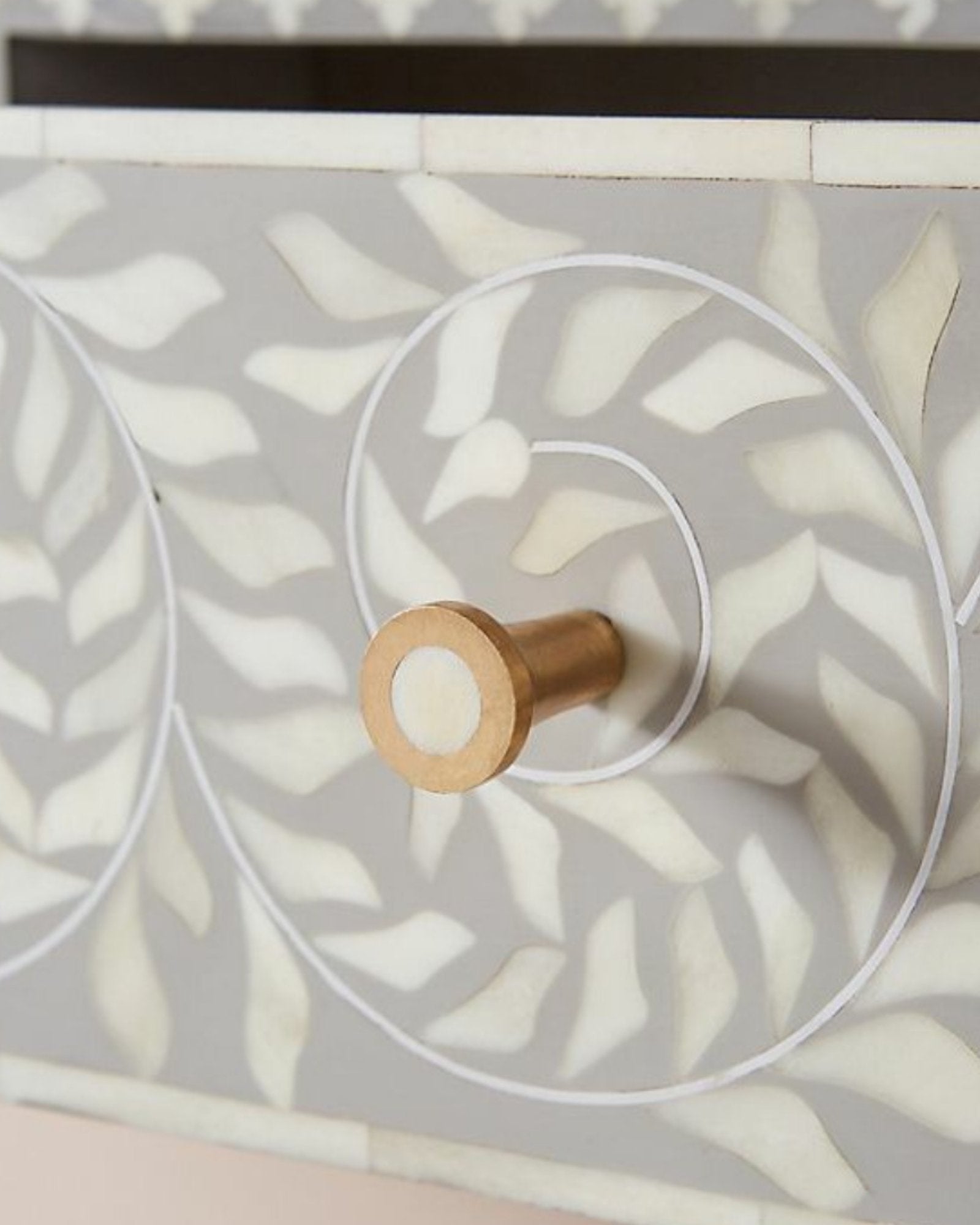 Seema Dresser Console & Stool - Grey Bone Inlay