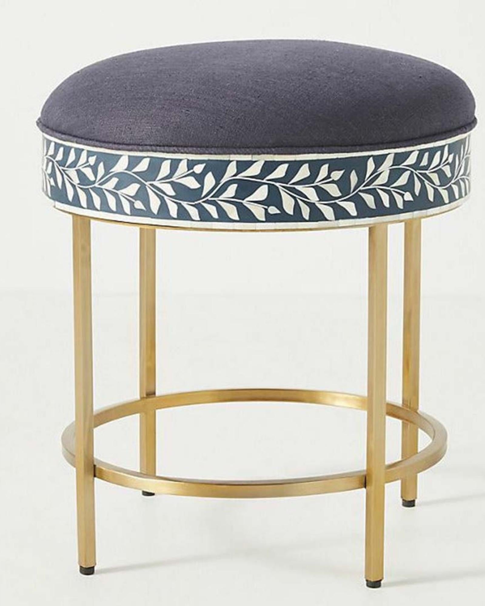 Seema Dresser Console & Stool - Navy Blue Bone Inlay - Tabeer Homes
