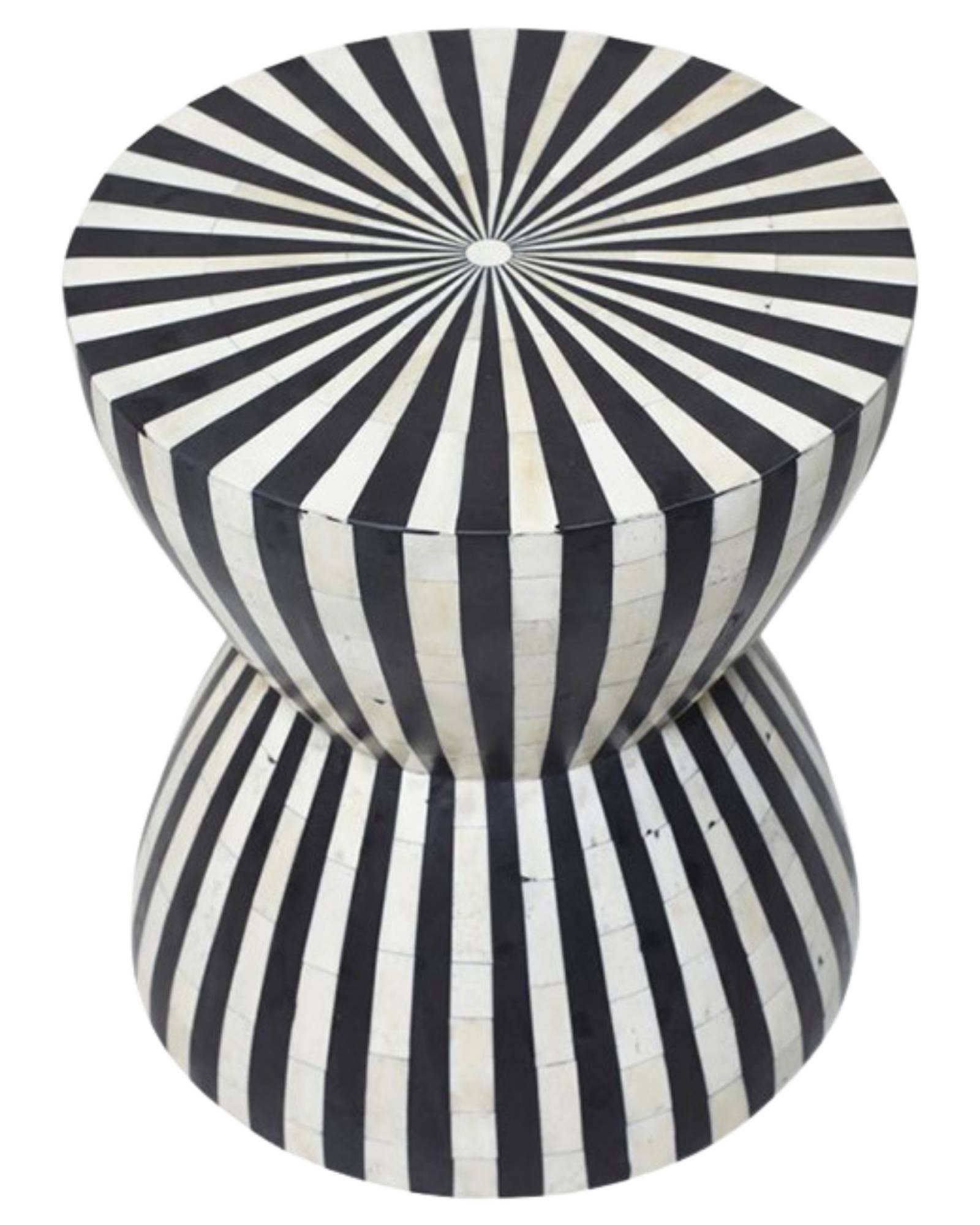 Surat Side Table - Black & White Bone Inlay - Tabeer Homes