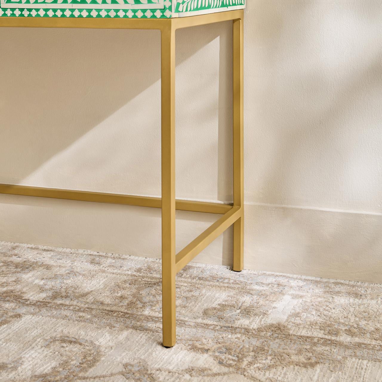 Seema Dresser Console & Stool - Green Bone Inlay