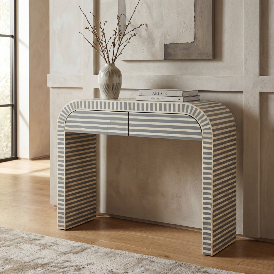 خزانة ذات أدراج من الصفيح - تطعيم عظمي رمادي