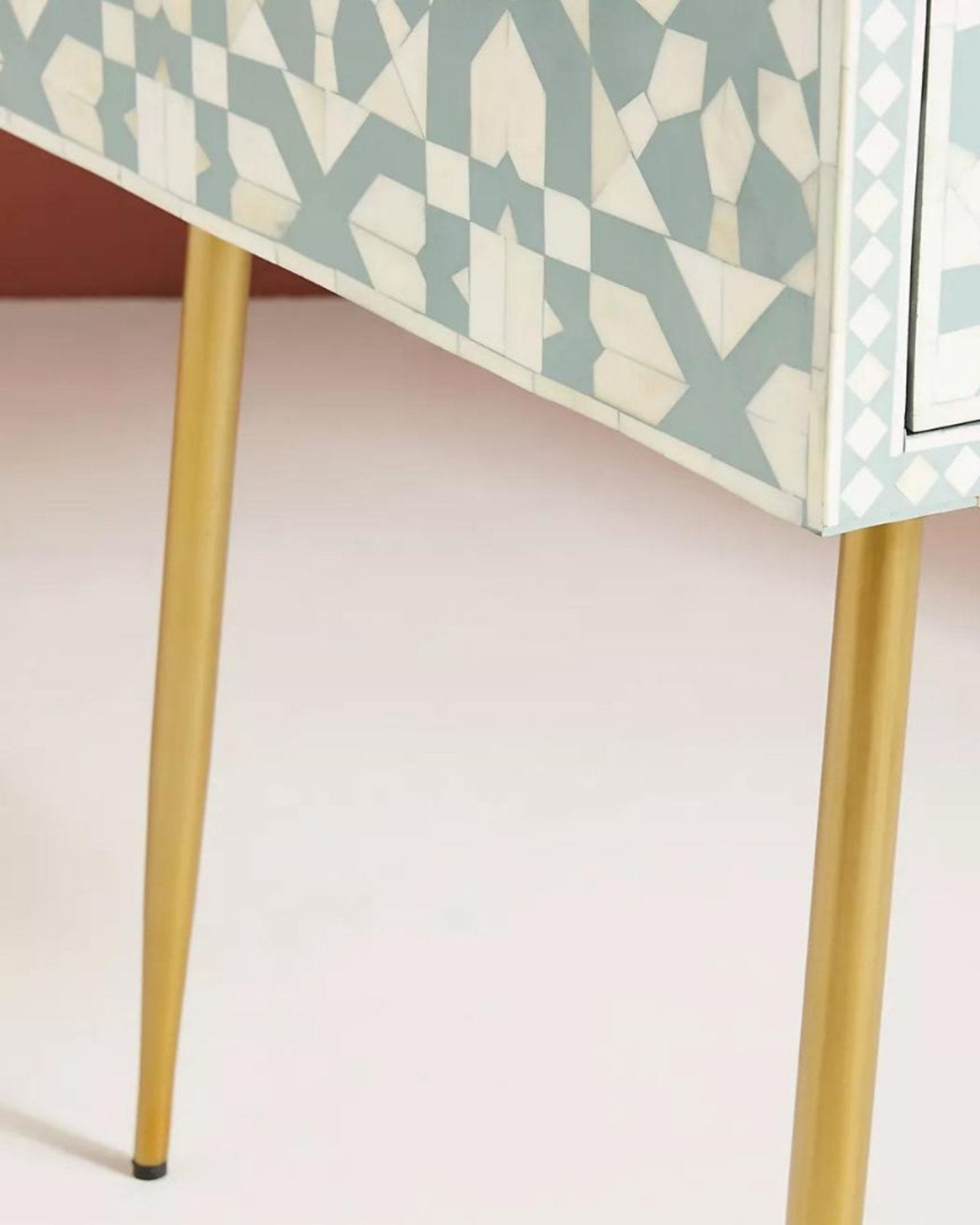 Taara Console Desk - Green Bone Inlay - Tabeer Homes