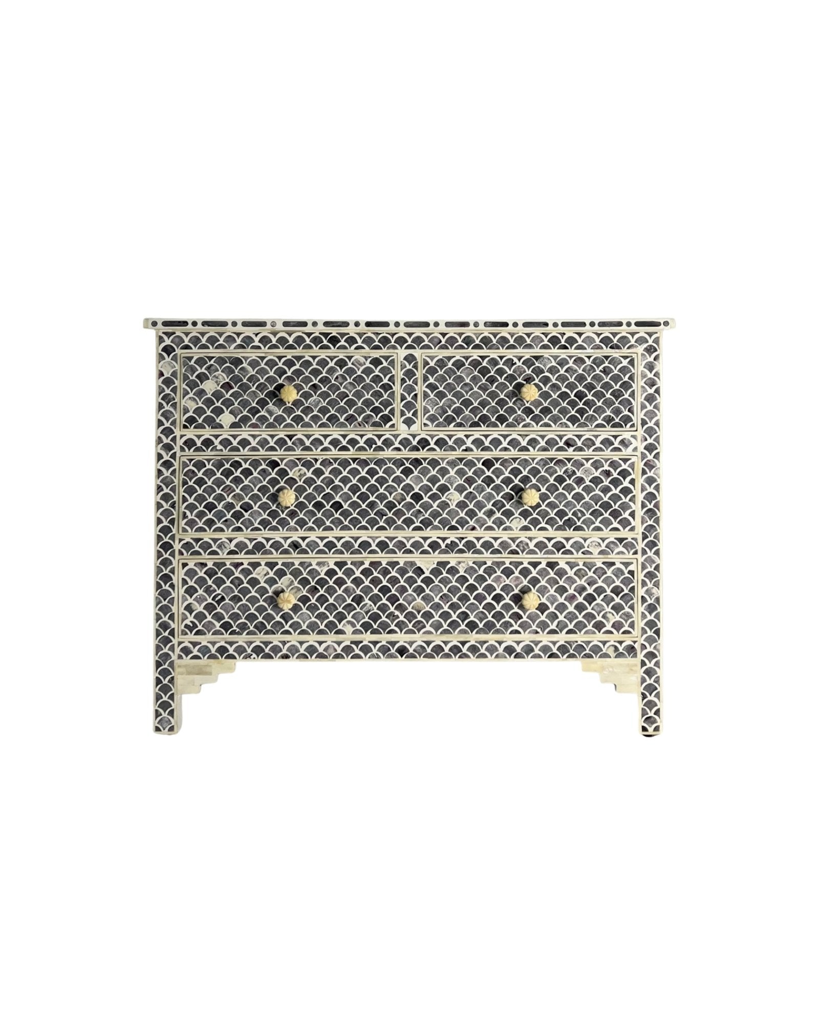 Basel Chest of Drawers - Black Bone Inlay - Tabeer Homes