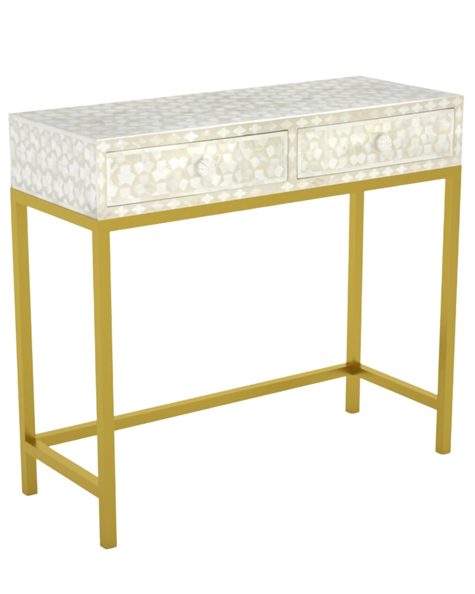 Vaan Mini Dresser Console - Cream Bone Inlay - Tabeer Homes
