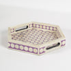 Vaan Tray – Purple Bone Inlay by Tabeer Homes, handcrafted geometric bone-inlay decorative tray.