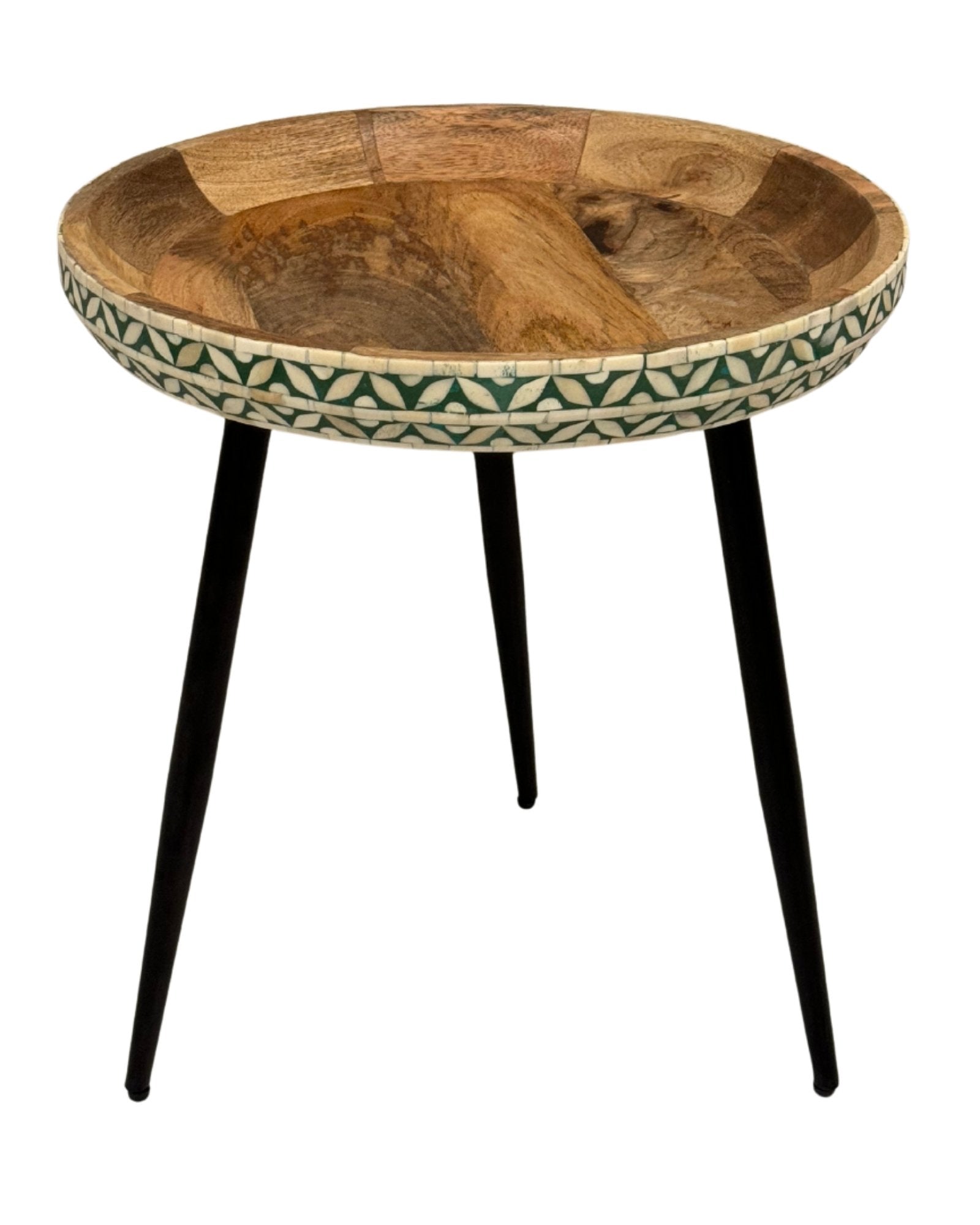 Versa Side Table - Set of 3 Green Bone Inlay
