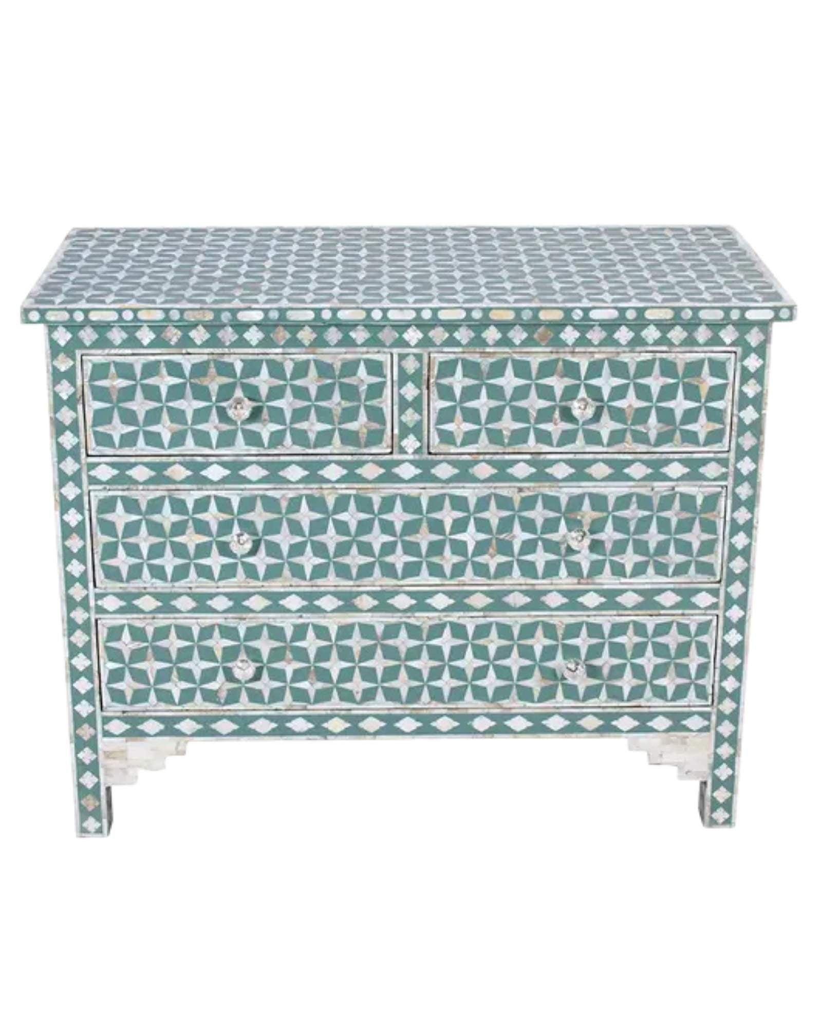 Yasmine Chest of Drawers - Green Mother of Pearl - Tabeer Homes