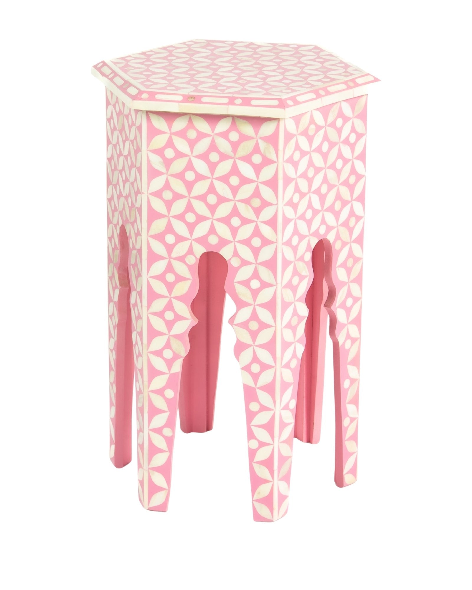 Yasmine Side Table - Pink Bone Inlay