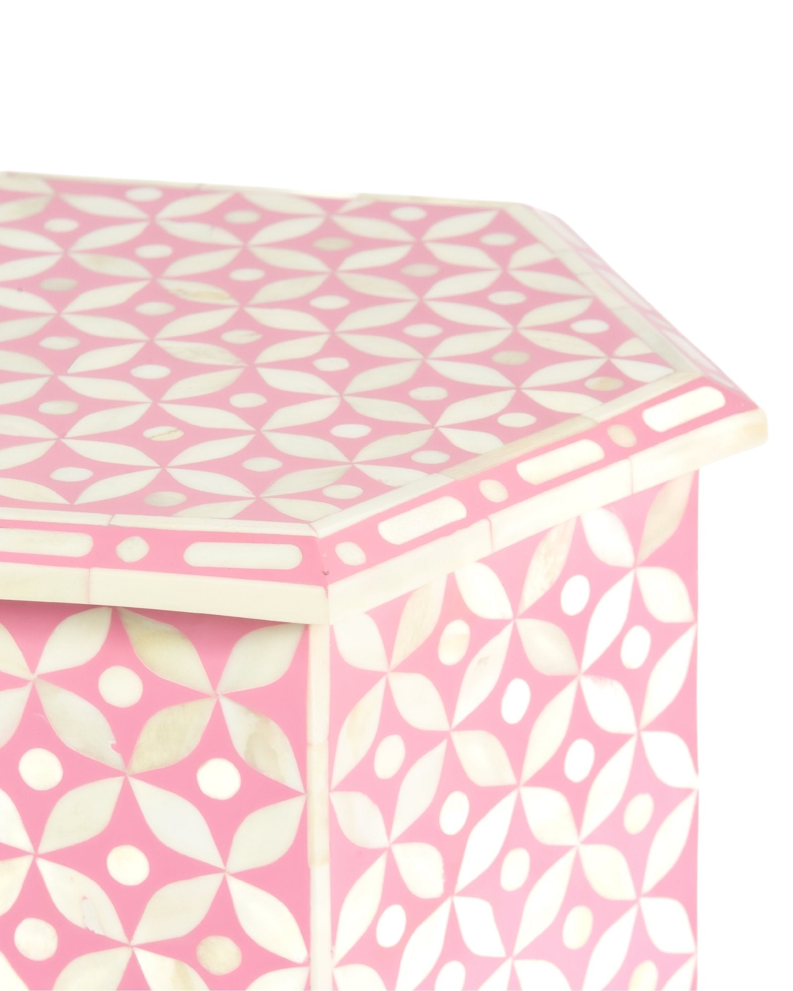 Yasmine Side Table - Pink Bone Inlay