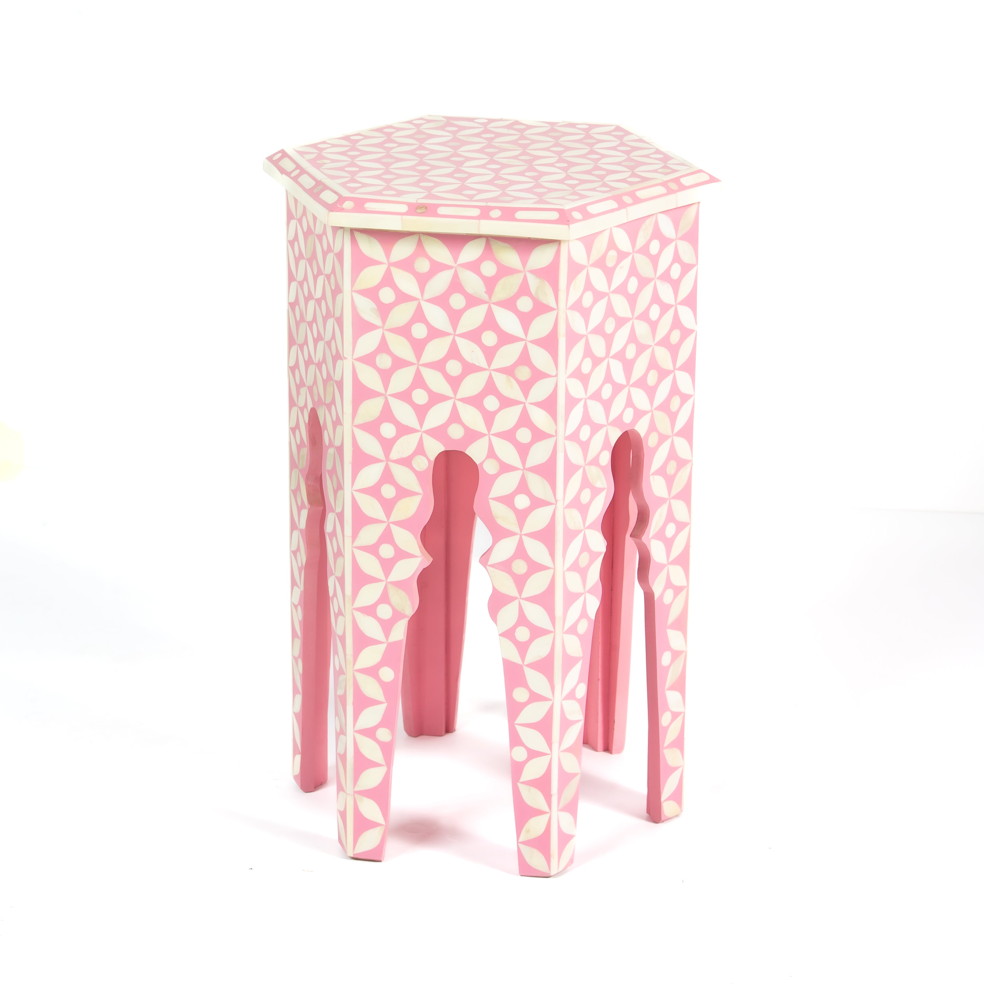 Yasmine Side Table - Pink Bone Inlay
