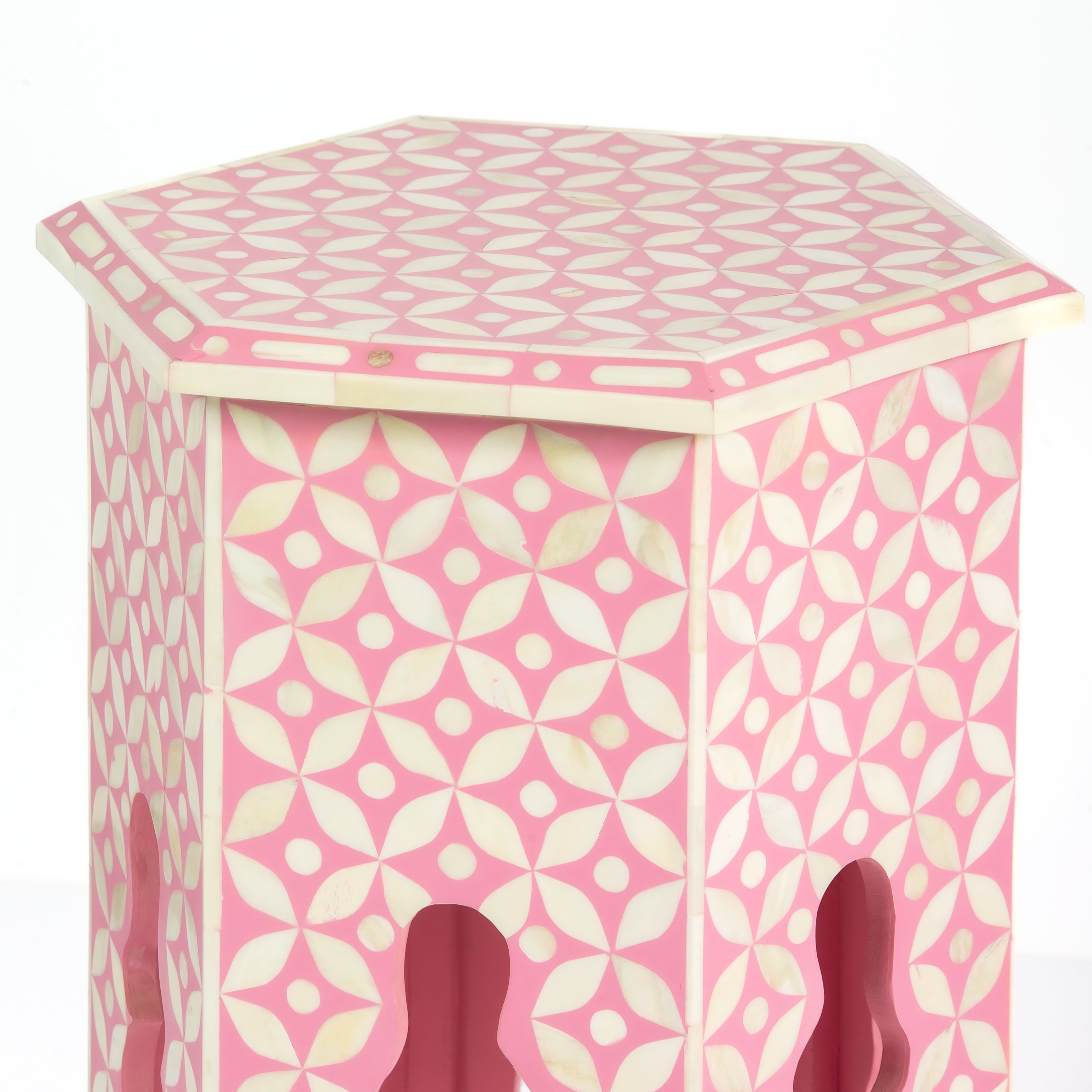 Yasmine Side Table - Pink Bone Inlay