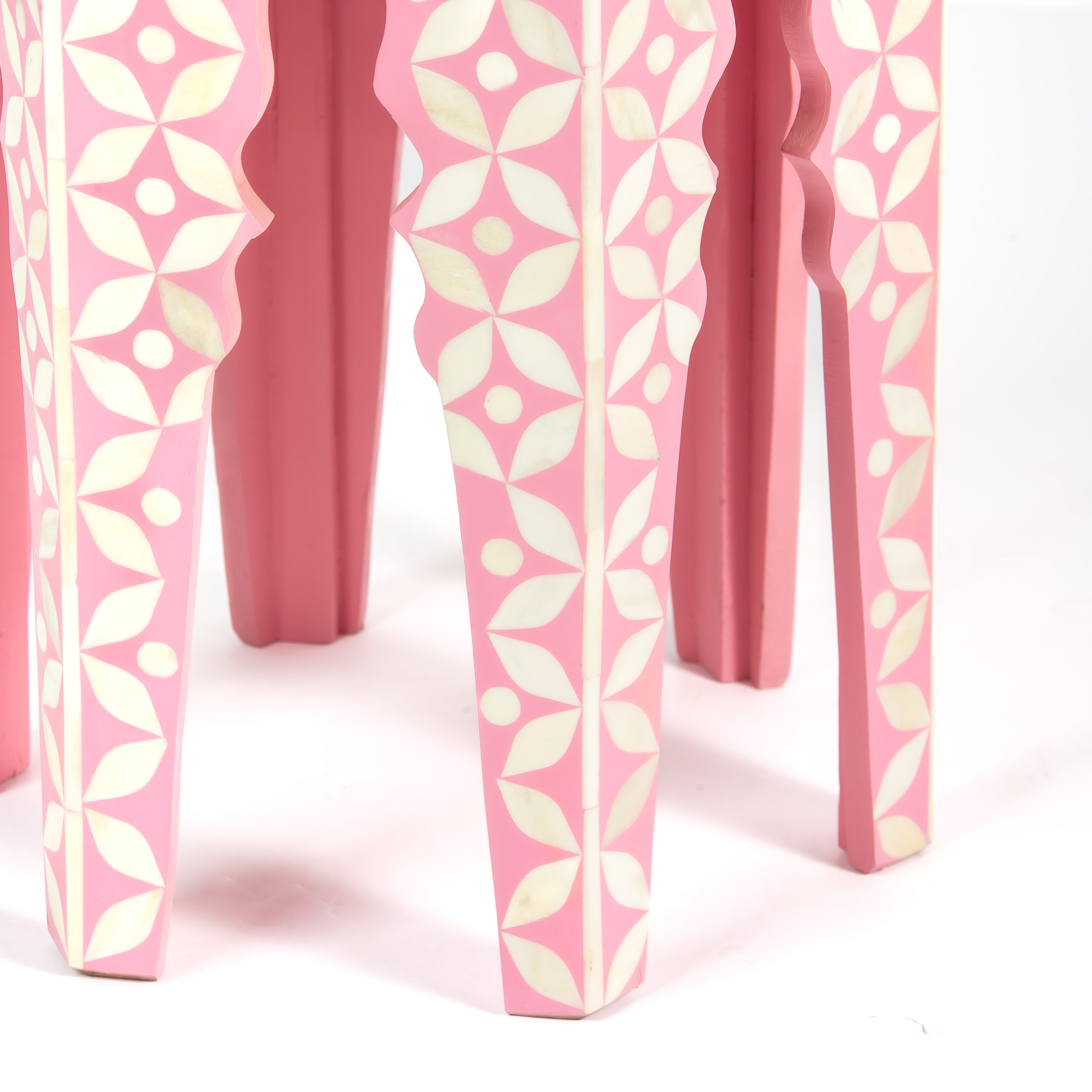 Yasmine Side Table - Pink Bone Inlay
