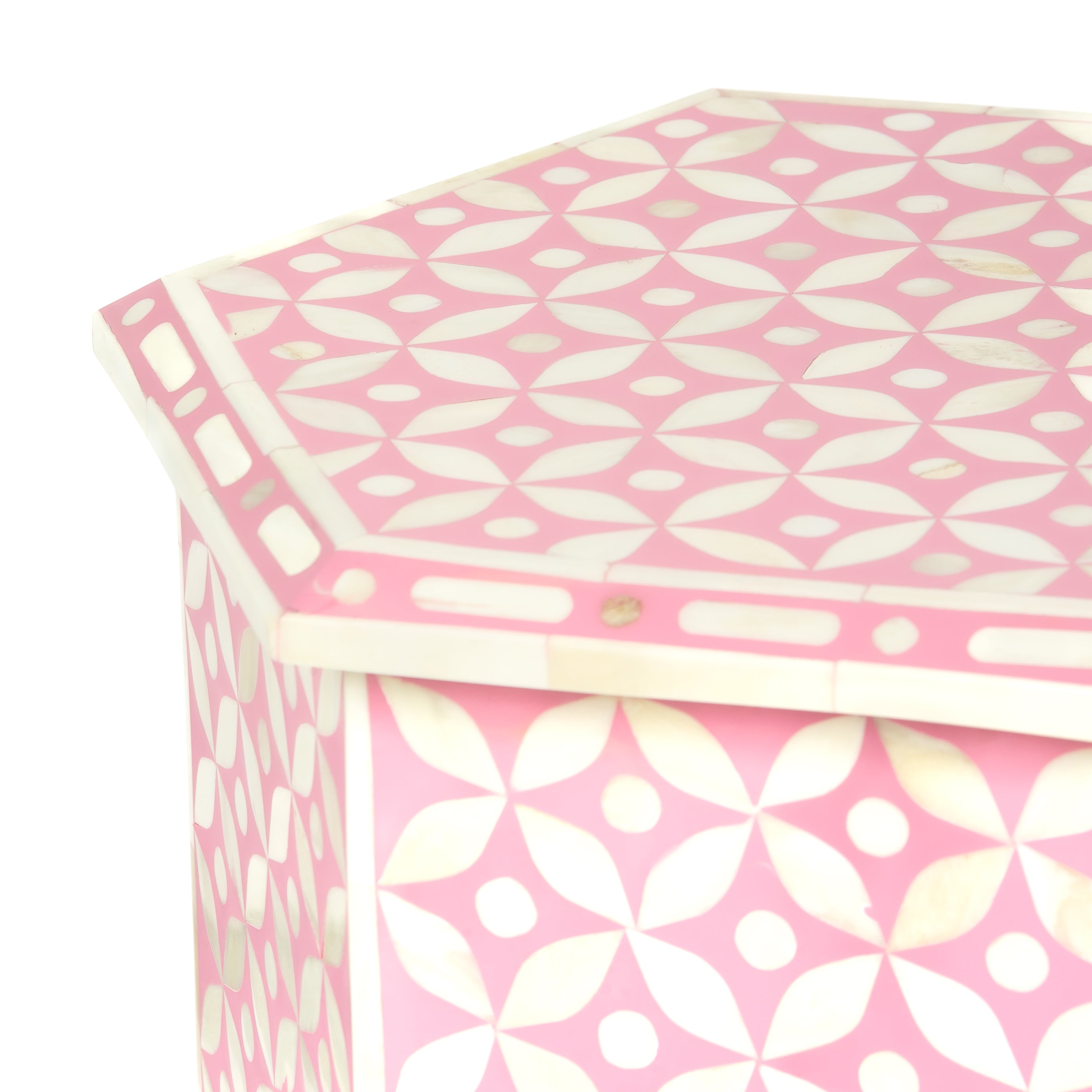 Yasmine Side Table - Pink Bone Inlay