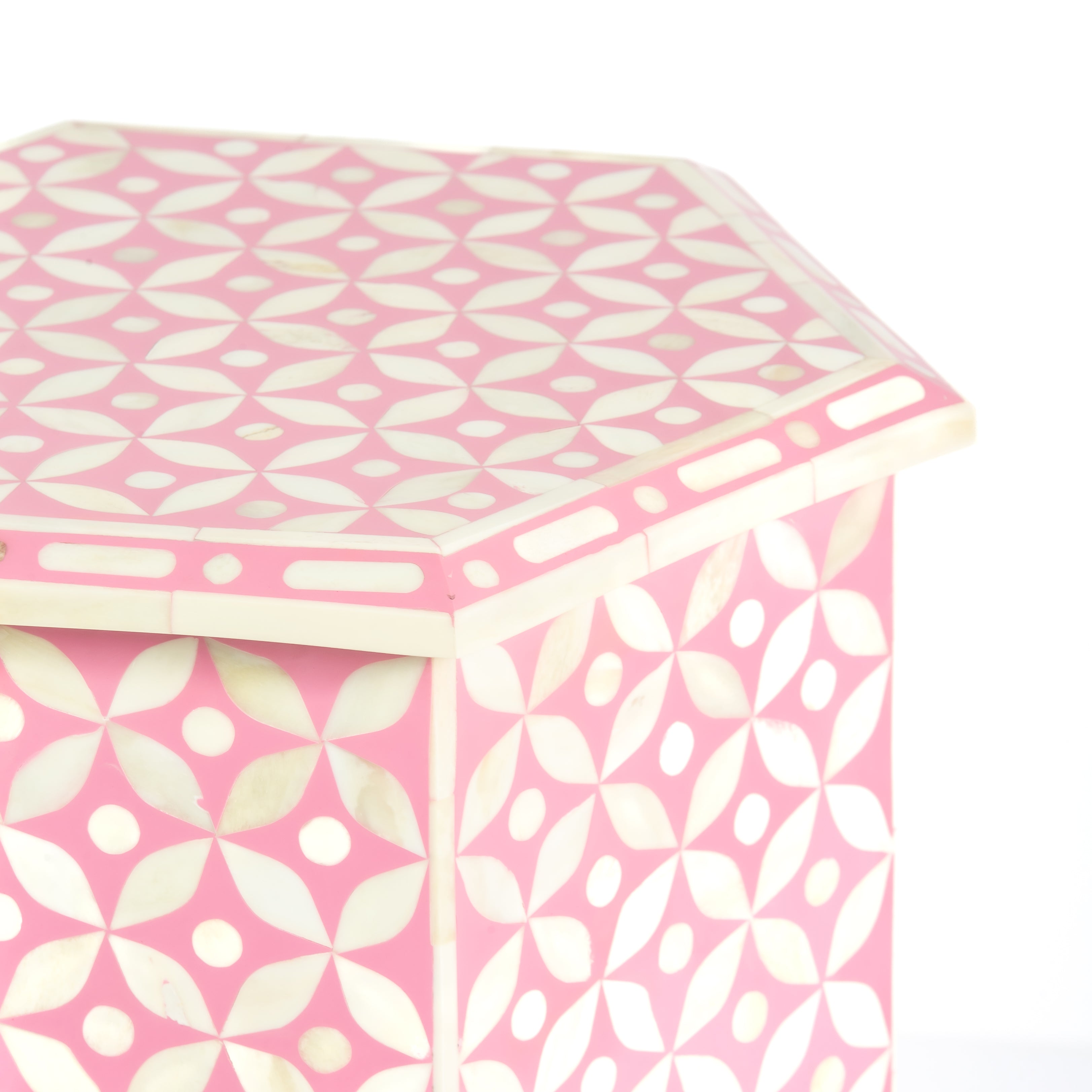 Yasmine Side Table - Pink Bone Inlay