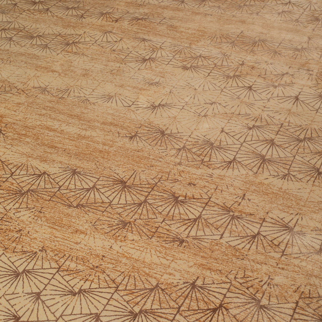 Anara Cotton rug with delicate geometric pattern in beige and cream tones, crafted in luxurious Cotton with a subtle sheen.