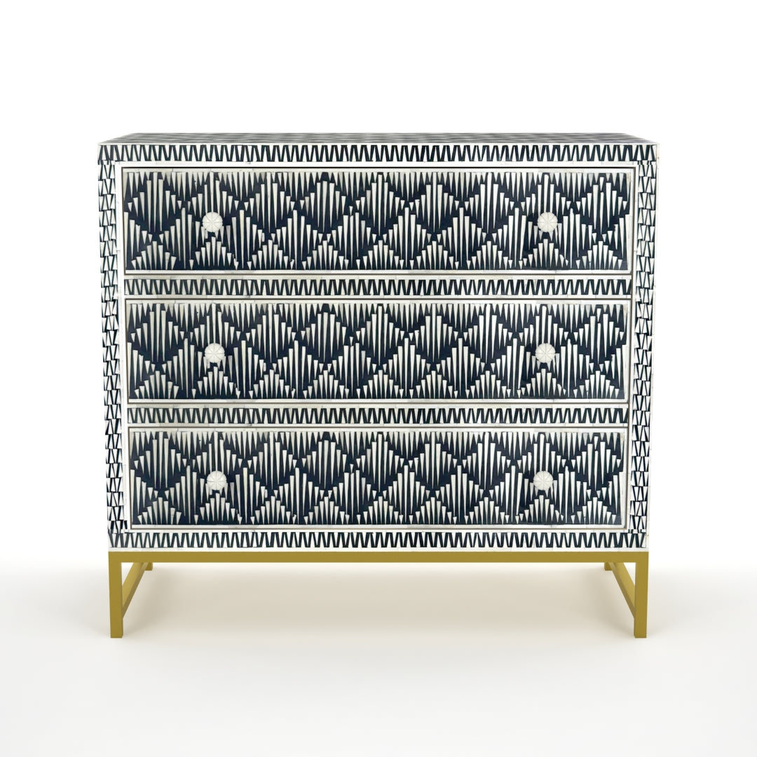 Elnaz Chest of Drawers - Black Bone Inlay - Tabeer Homes