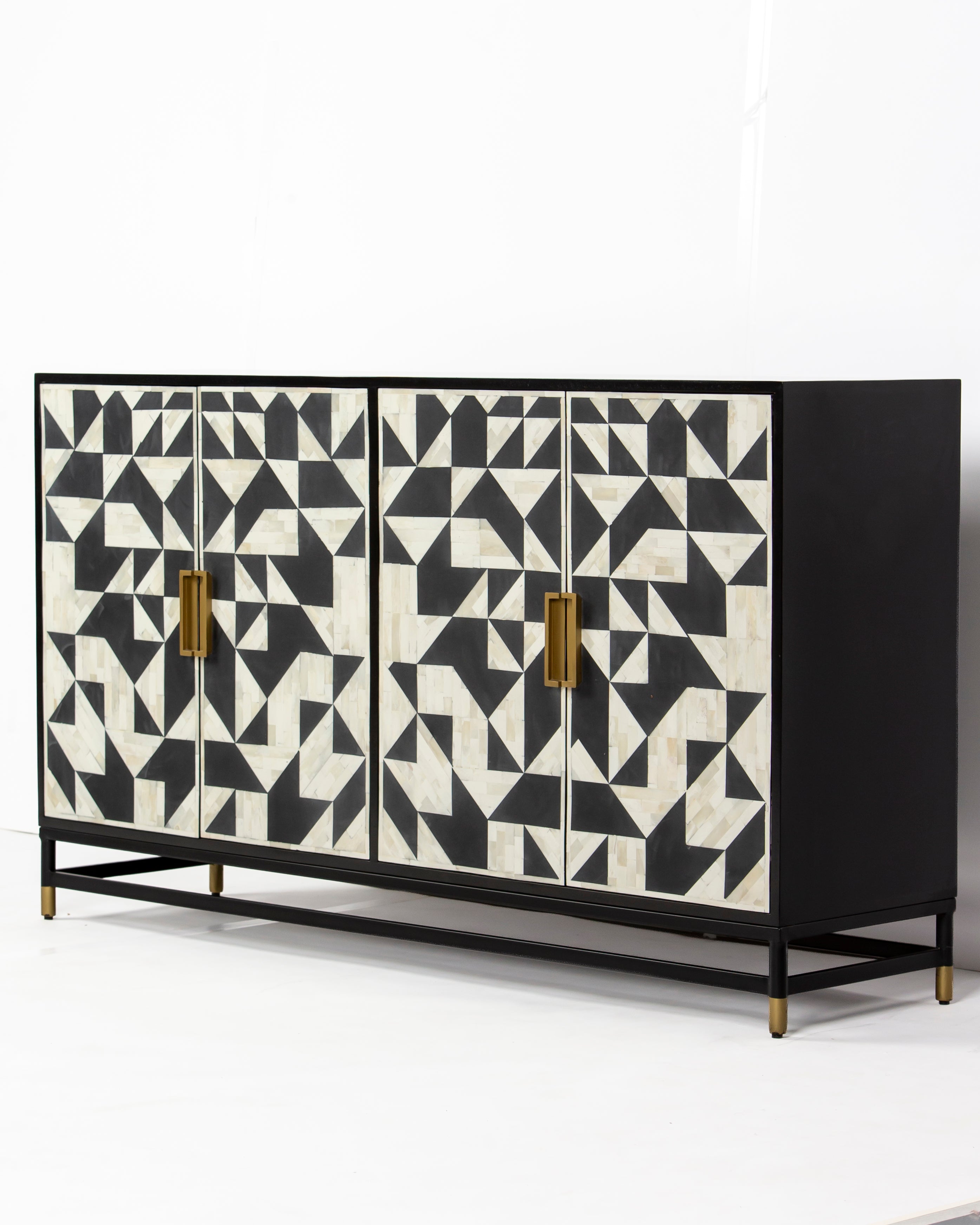 Eve black bone inlay sideboard, angled view