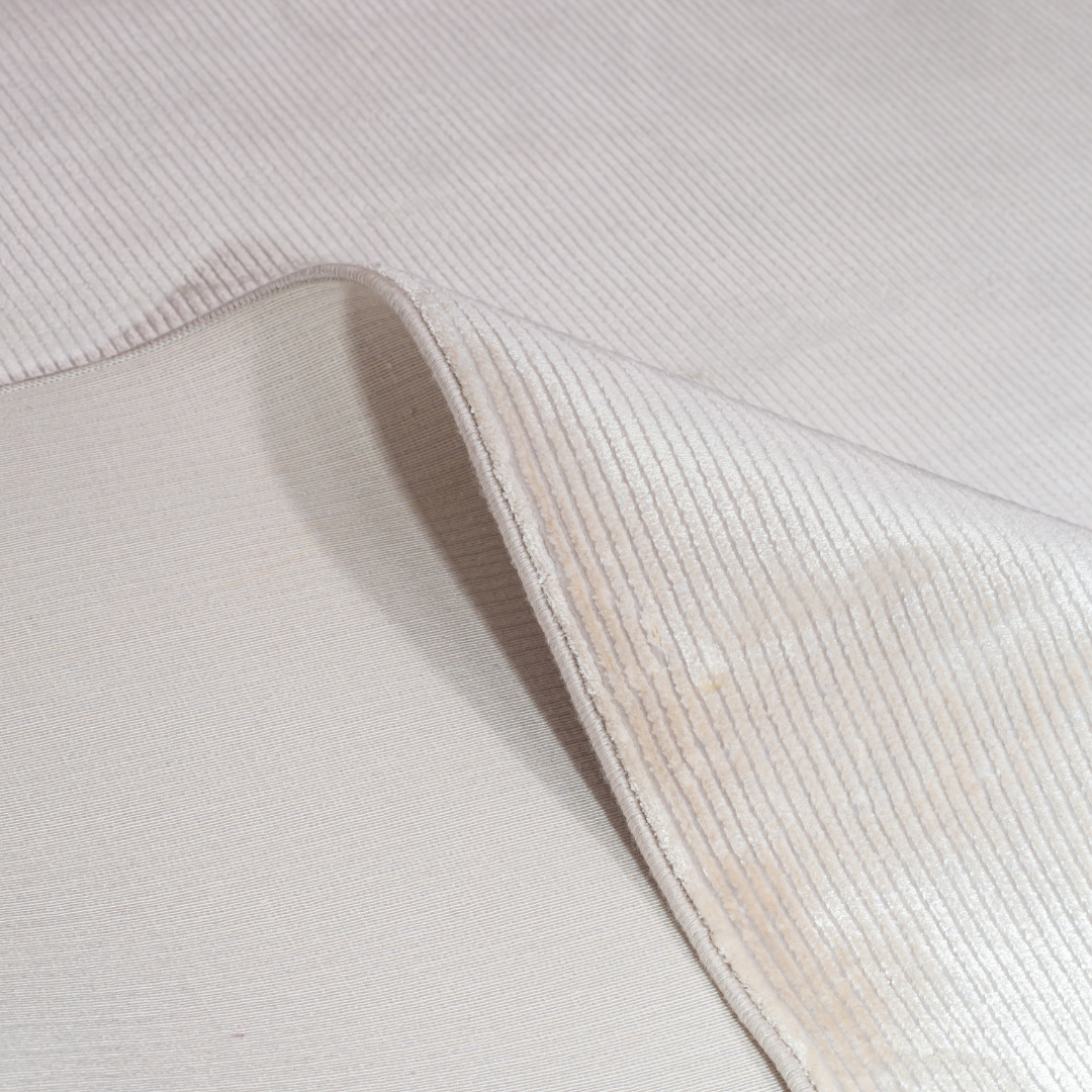 Naroa Cotton Rug with soft ivory and grey tones, navy geometric lines, texture, size 400x300 cms.