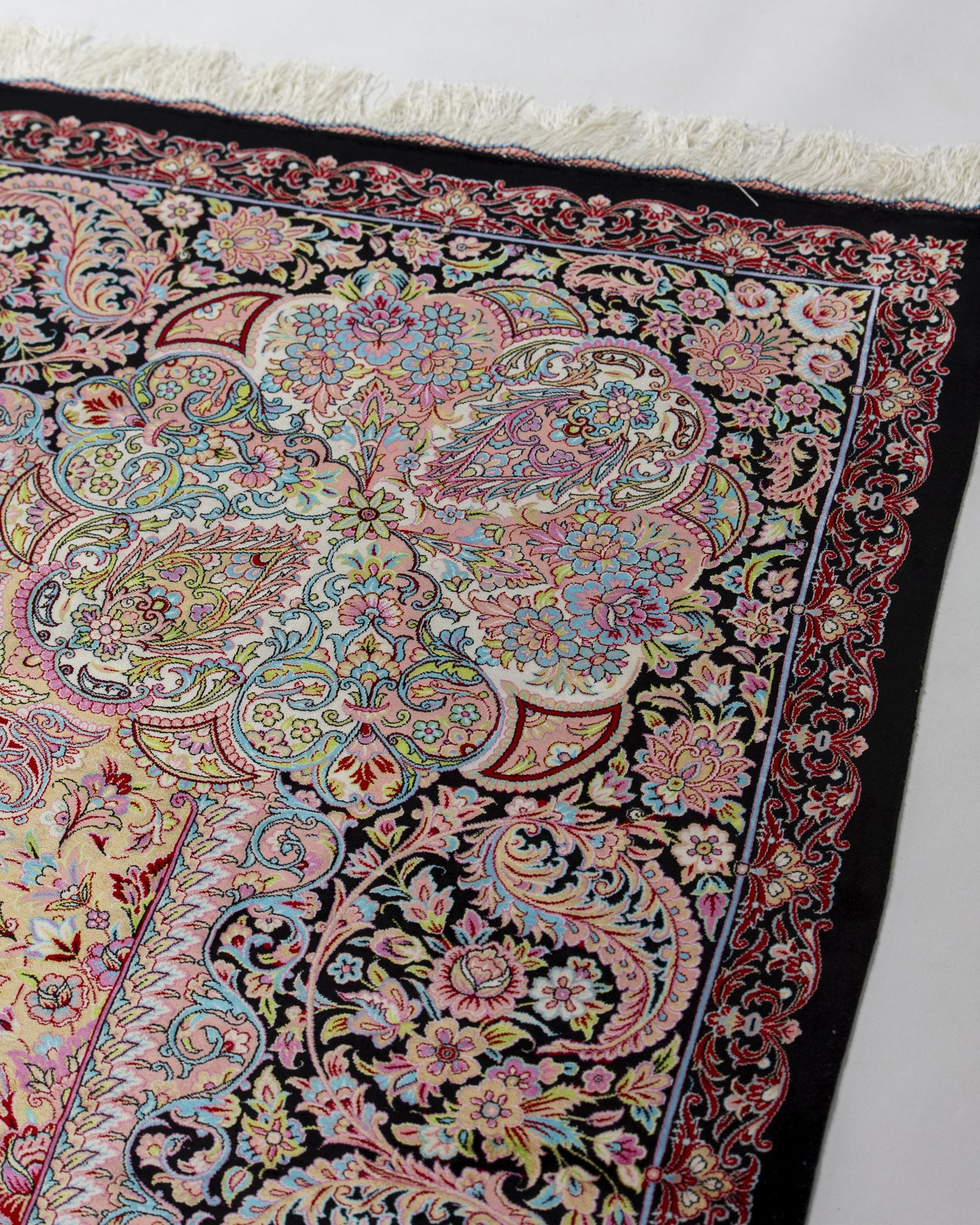 Valentina Persian silk rug pile texture and sheen, aubergine 200 x 300 cm - Tabeer Homes Dubai