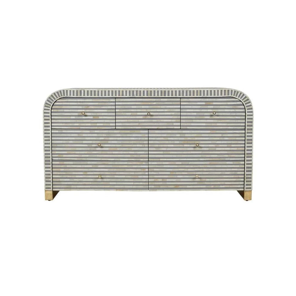 Saphed Bone Inlay Chest of Drawers - Grey Bone Inlay - Tabeer Homes