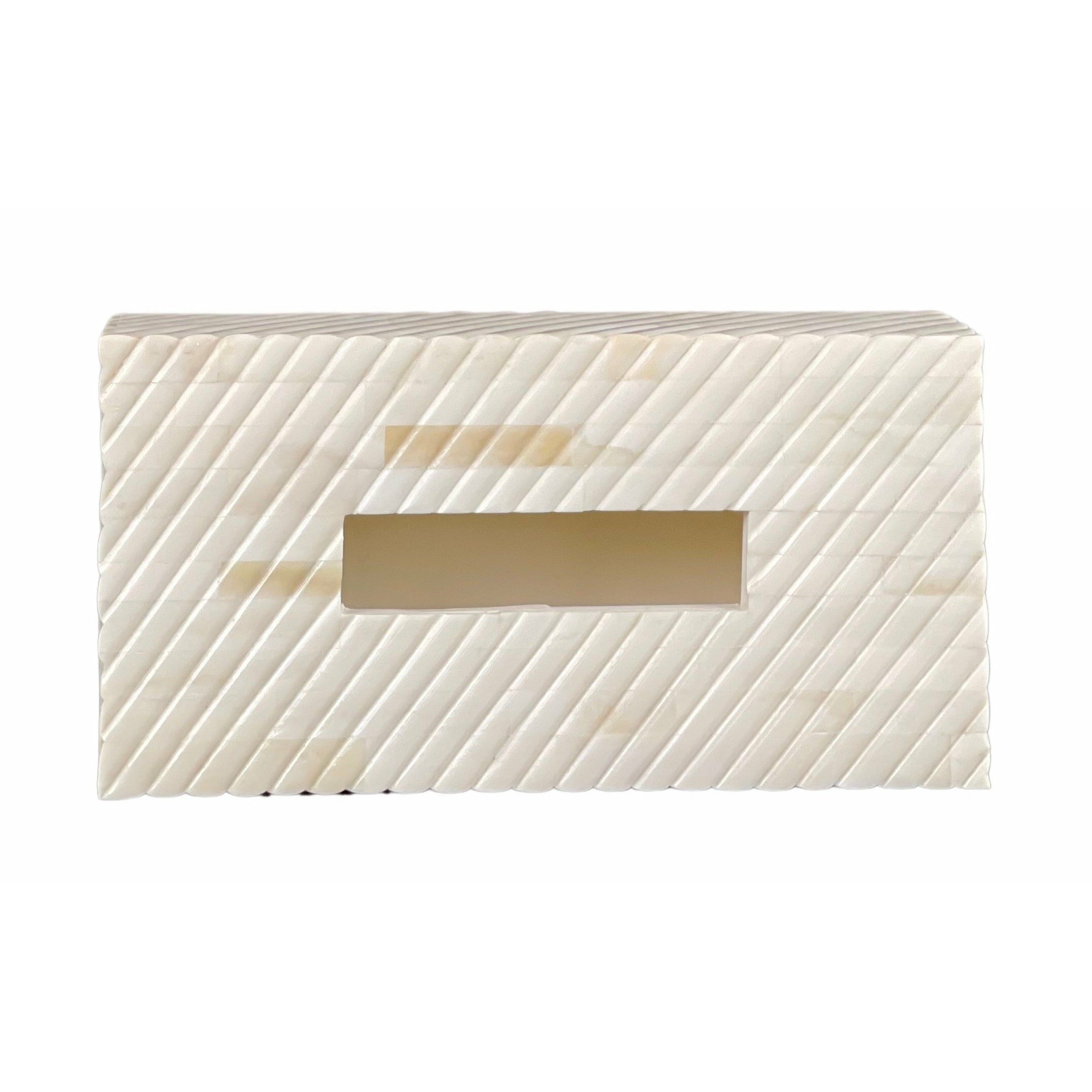 Ayat Tissue Box - Bone Carved - Tabeer Homes