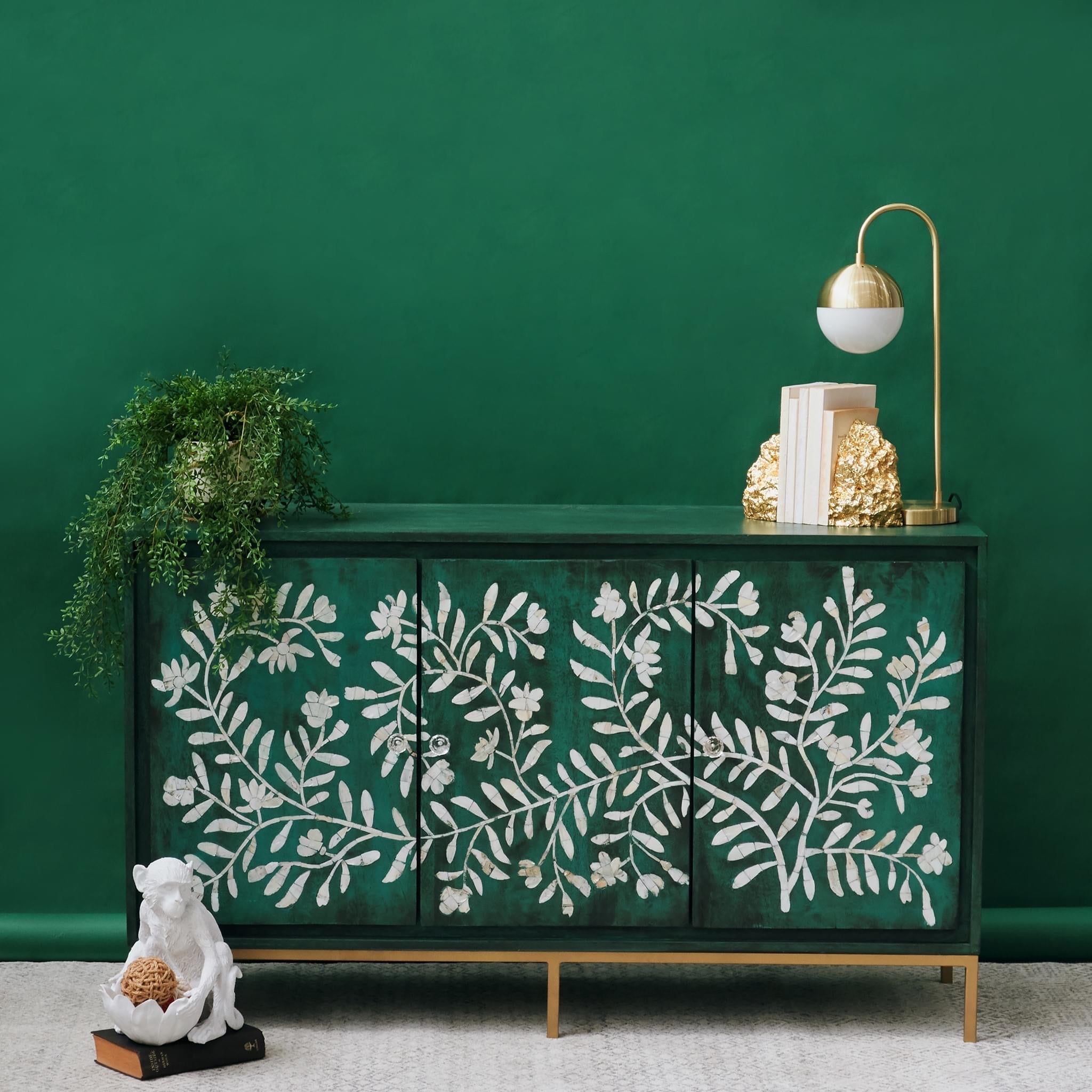 Luna Cabinet - Green Mother of Pearl - Tabeer Homes