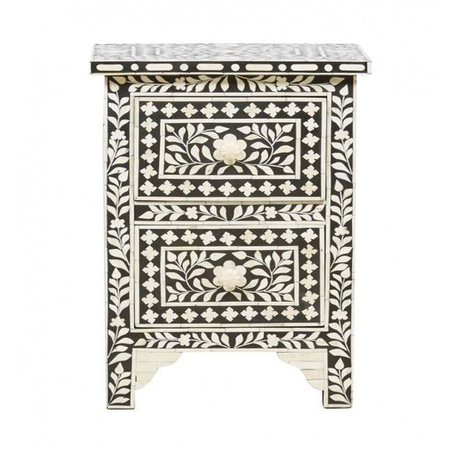 Coorg Side Drawer - Black Bone Inlay - Tabeer Homes