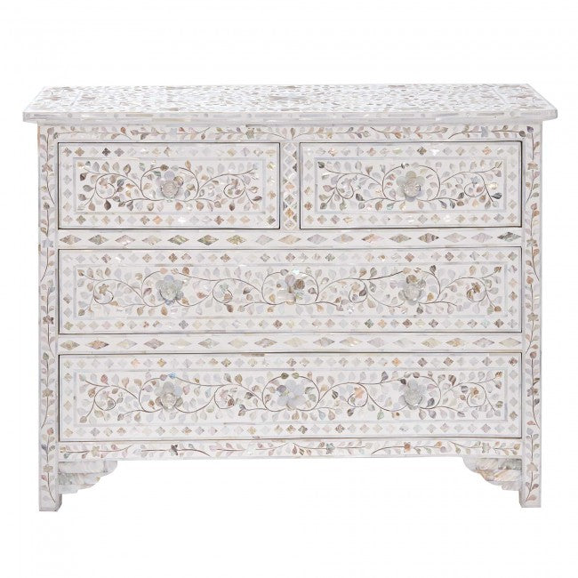 Iris Chest of Drawers - White Mother of Pearl - Tabeer Homes