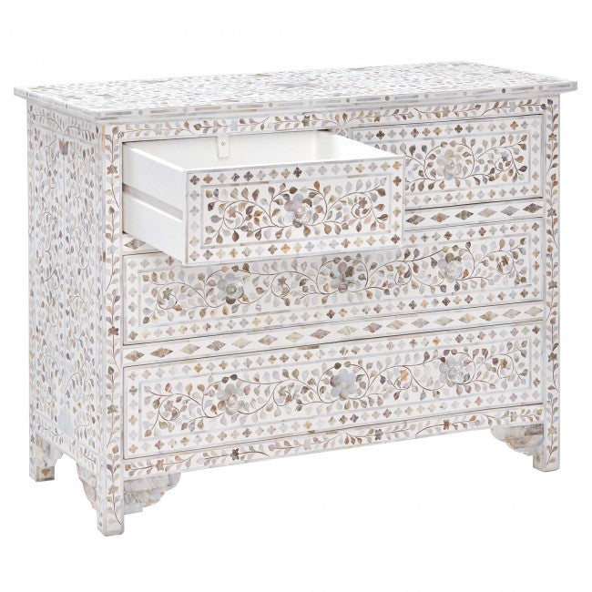 Iris Chest of Drawers - White Mother of Pearl - Tabeer Homes