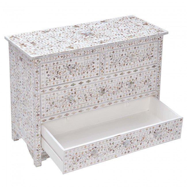 Iris Chest of Drawers - White Mother of Pearl - Tabeer Homes